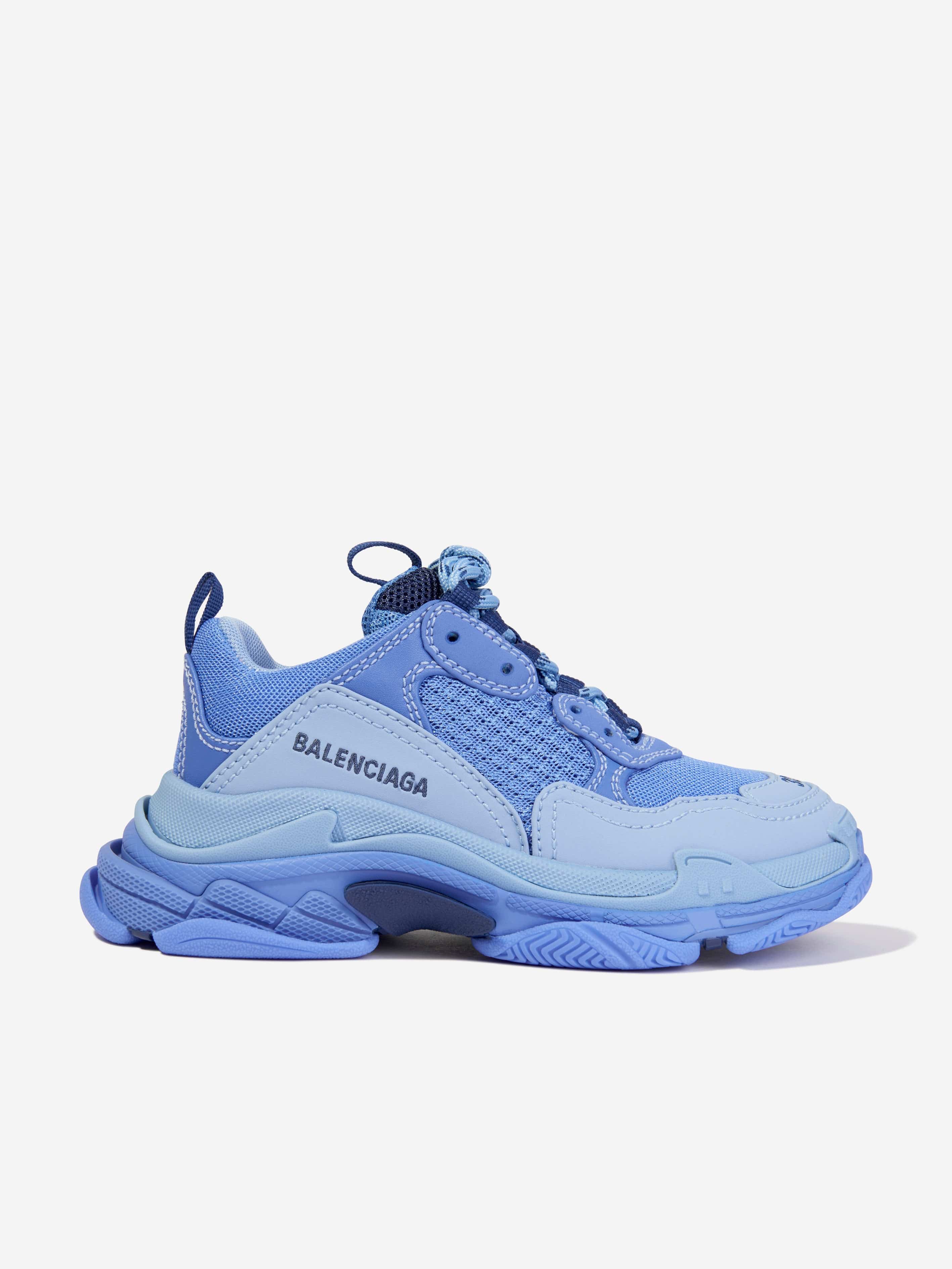 Balenciaga Kids Boys Triple S Trainers in Blue | Childsplay Clothing