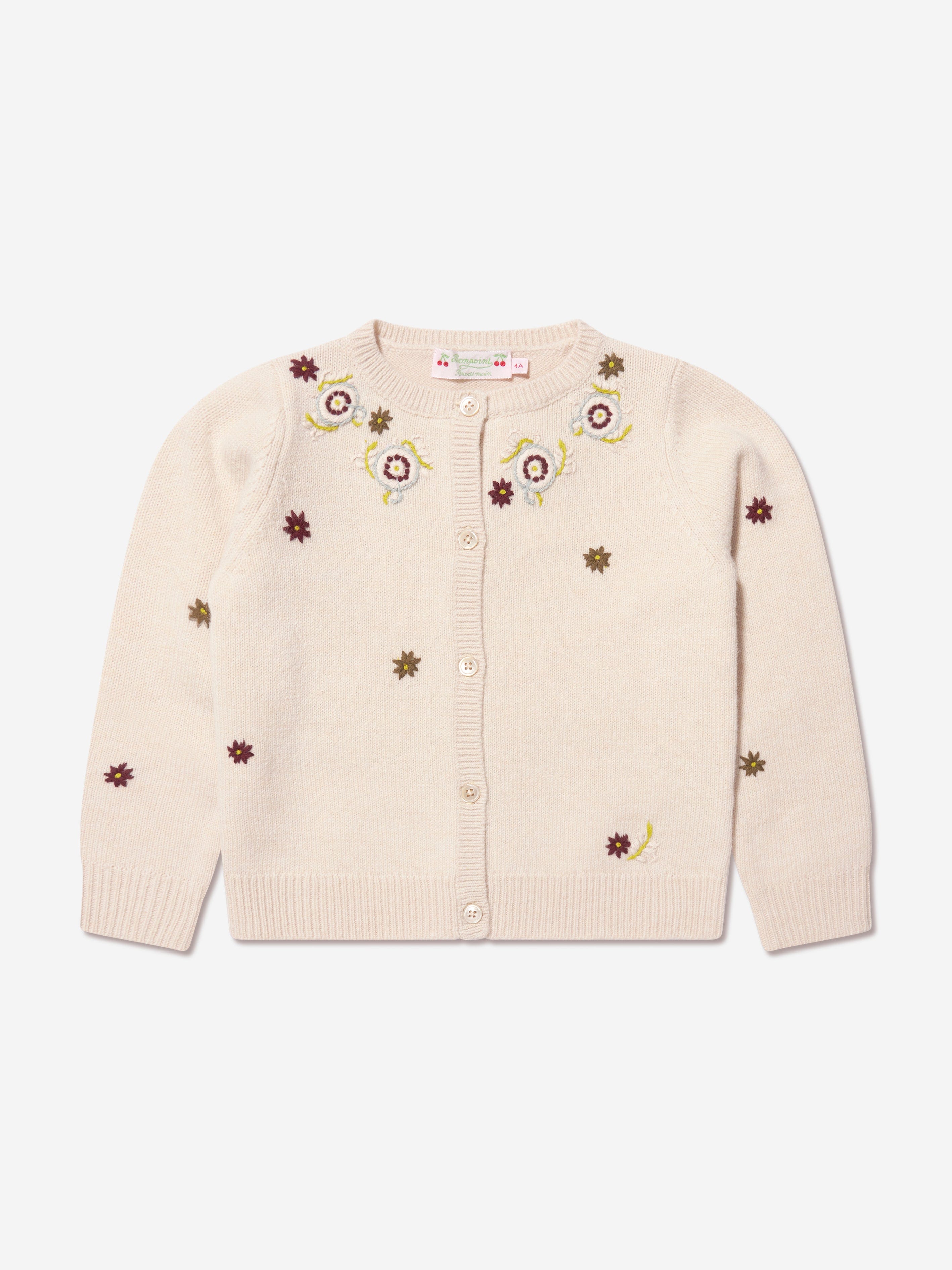 Girls Toesie Wool Cardigan in Ivory