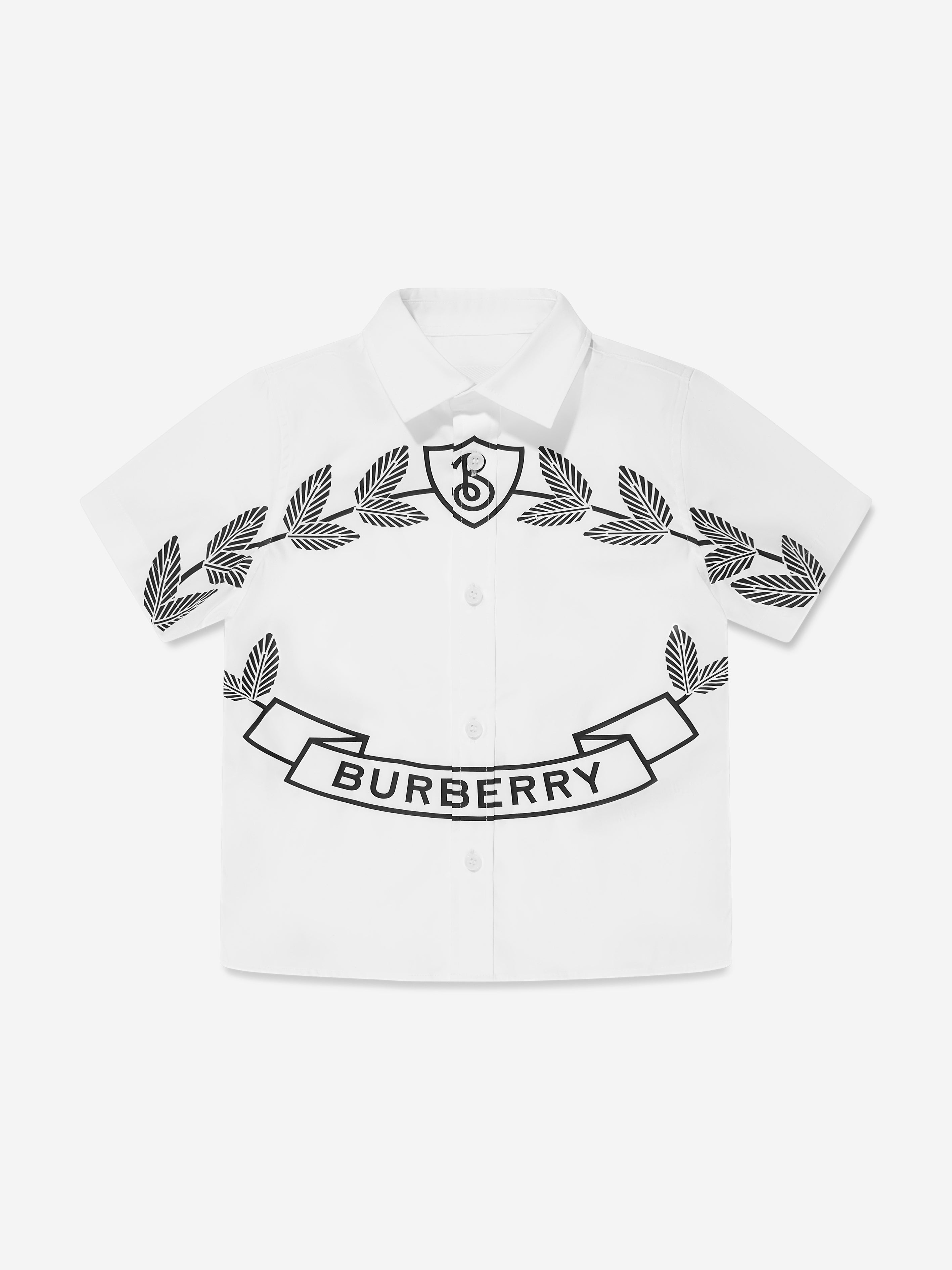 Burberry Kids Boys Owen Crest Shirt in White | Childsplay Clothing