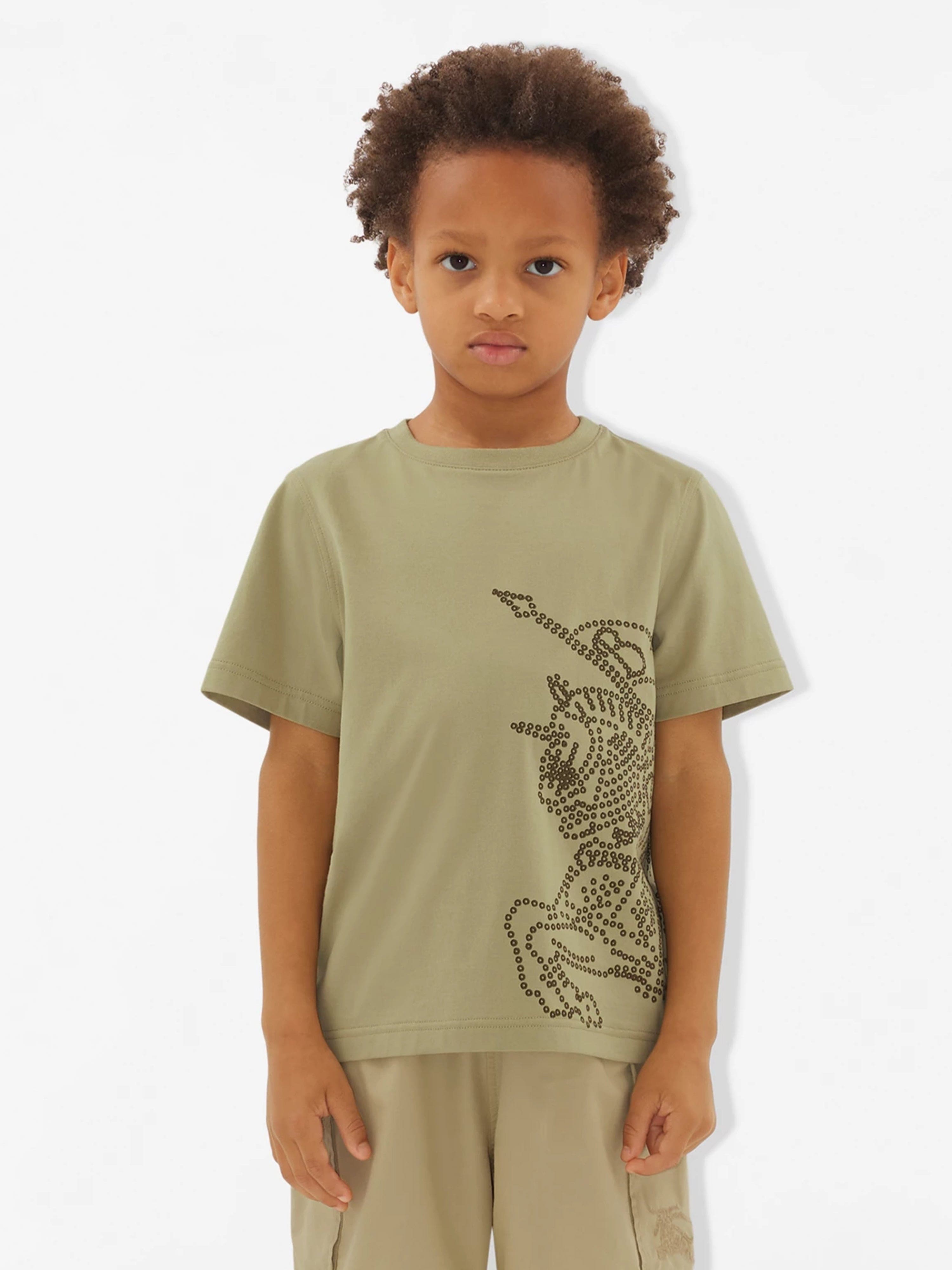 Burberry Boys Cedar EKD T Shirt in Green Childsplay Clothing