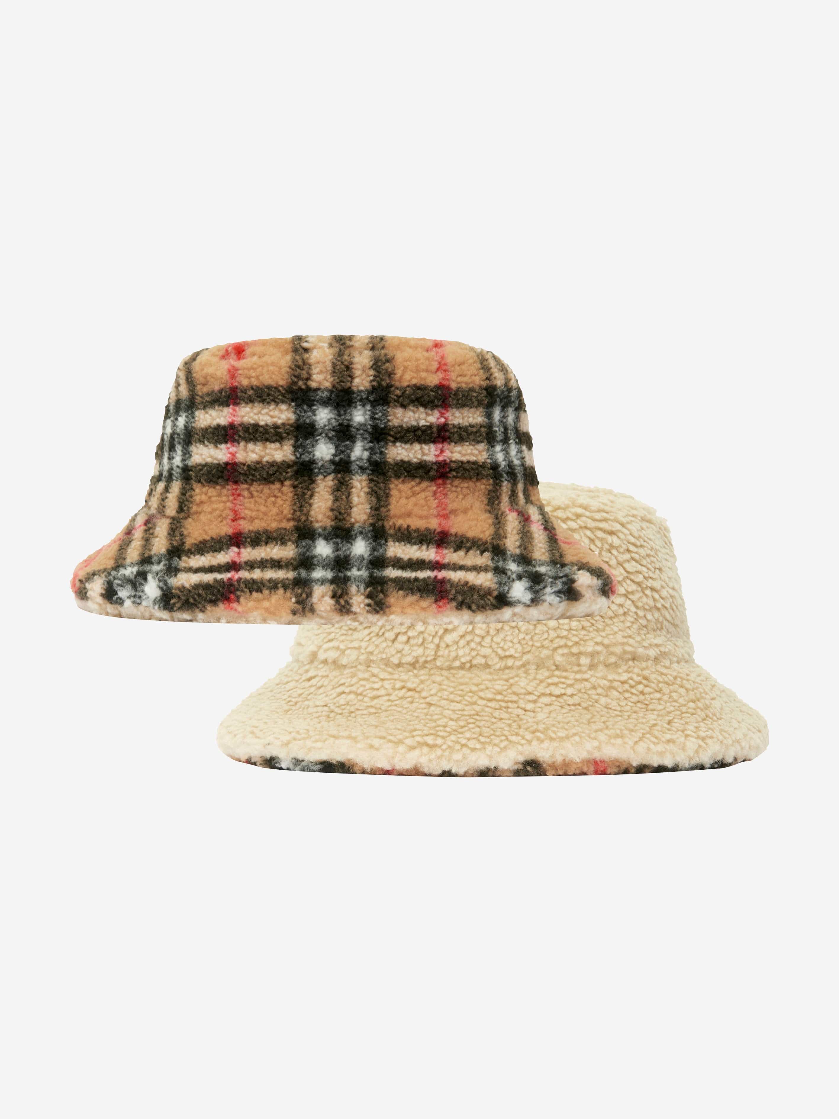 Kids reversible good burberry bucket hat