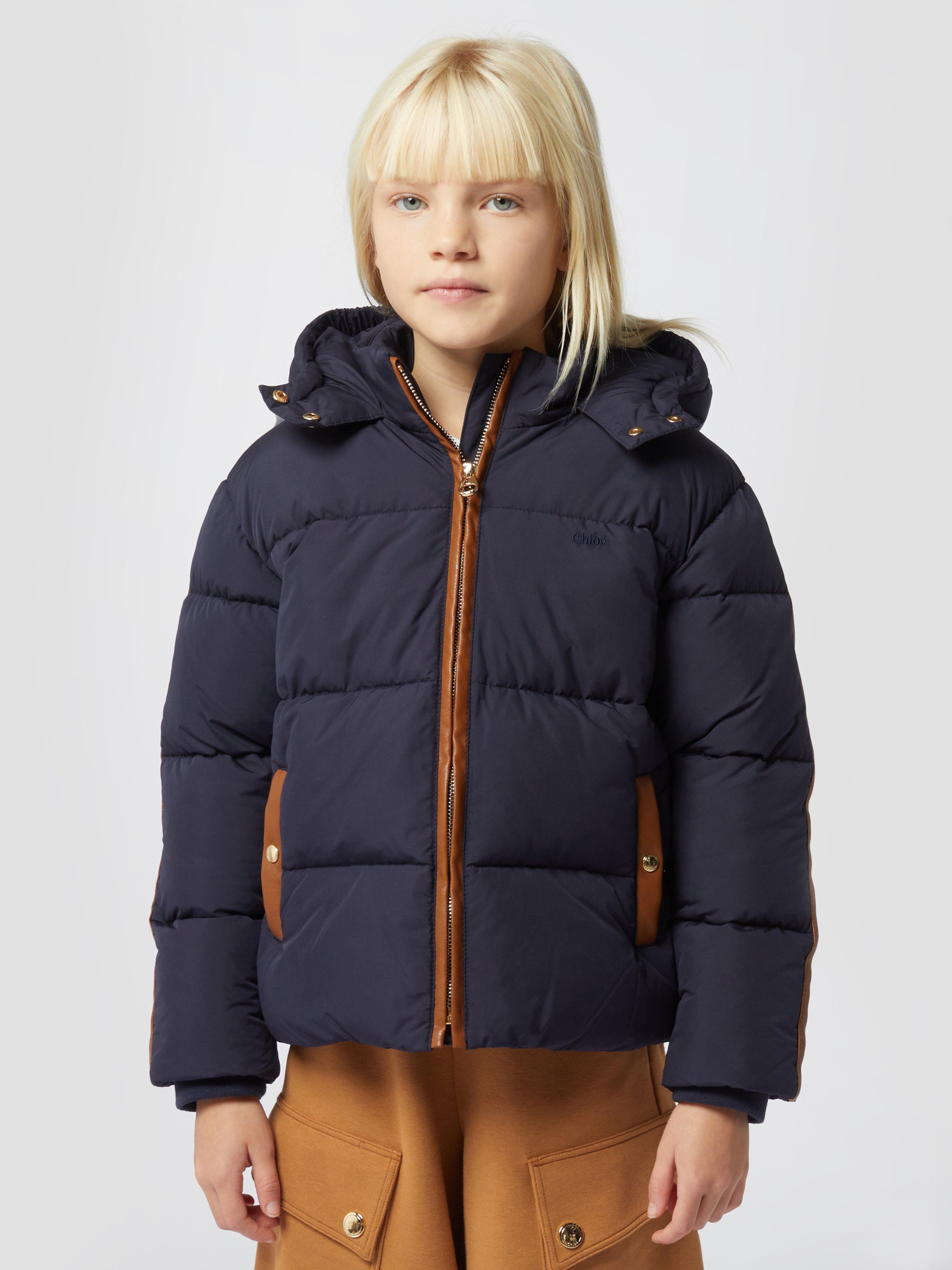 Chloe Girls Down Padded Puffer Jacket in Navy Childsplay Clothing