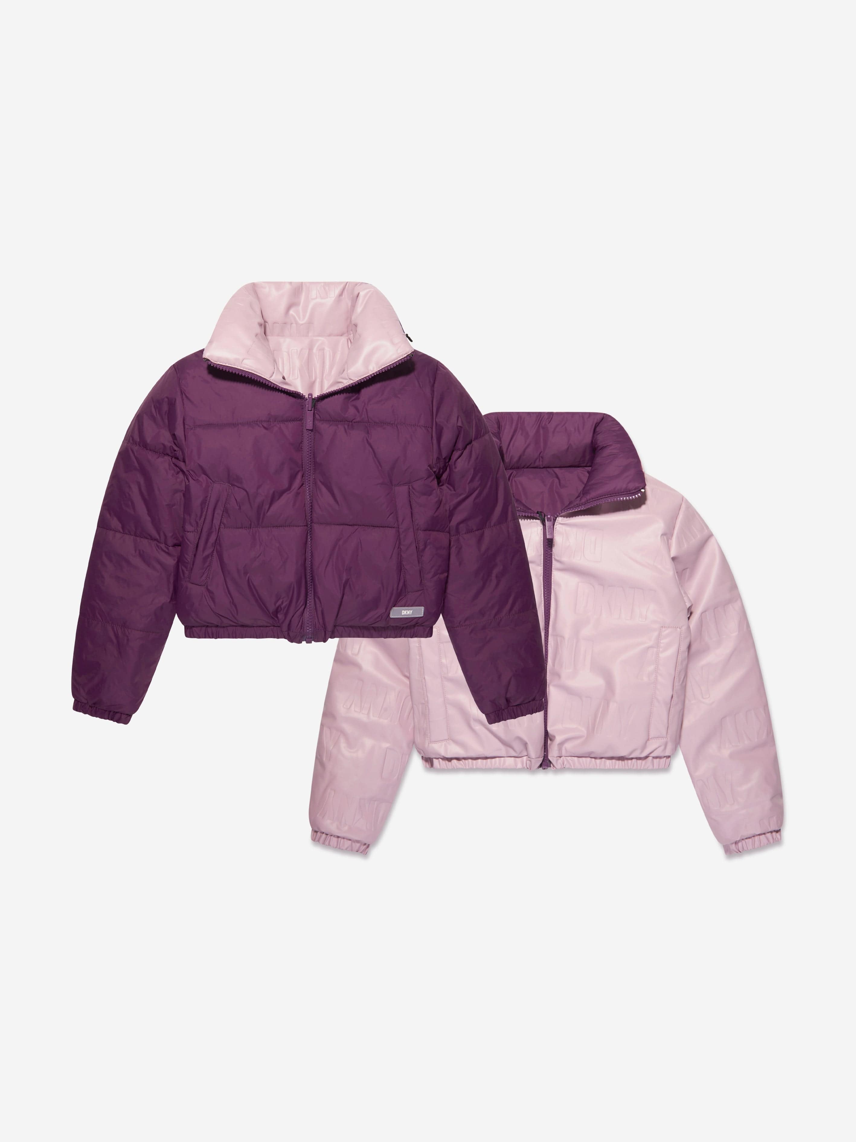 Dkny pink puffer on sale jacket