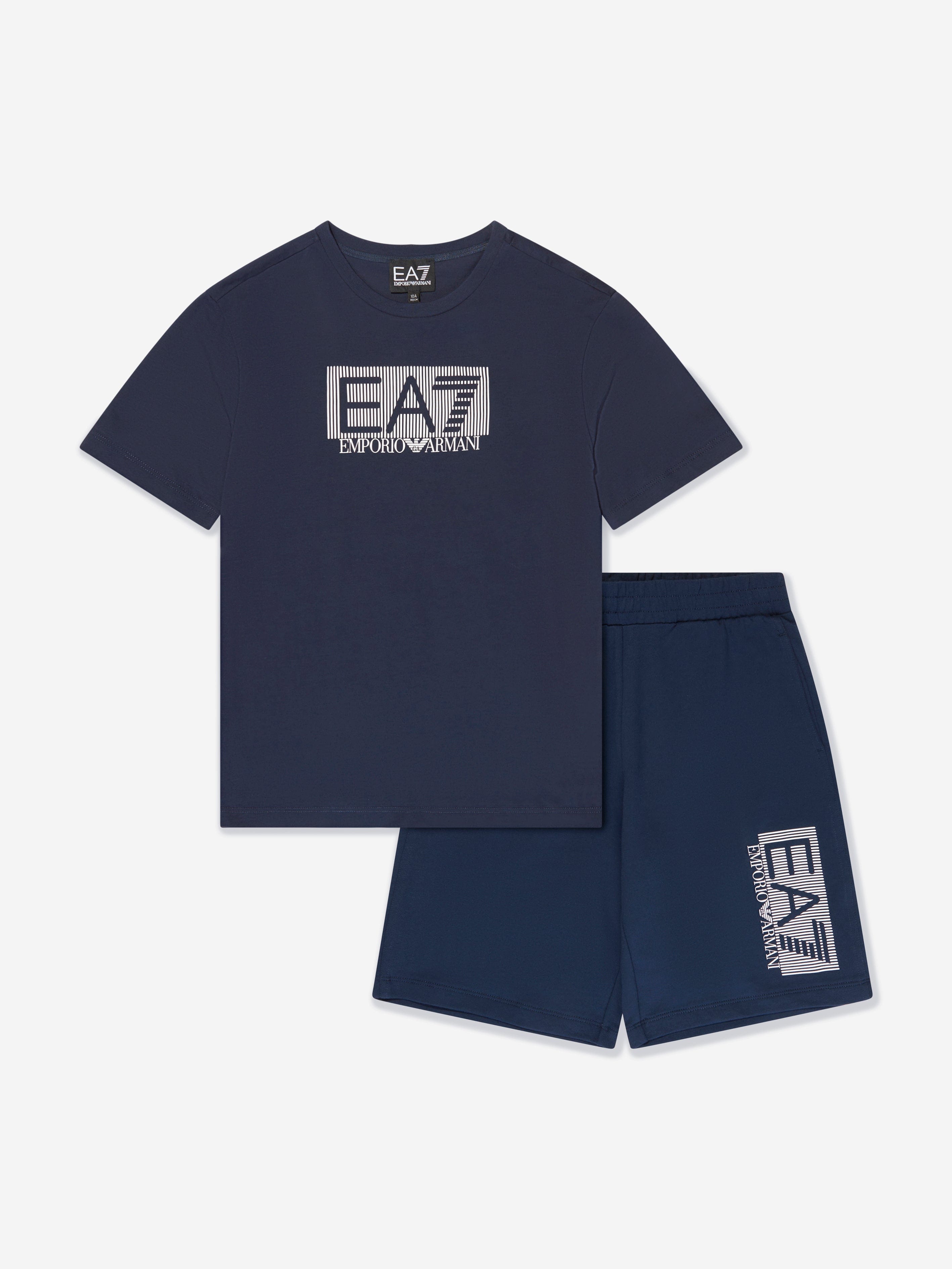 EA7 Emporio Armani Boys Train Visibility T Shirt And Shorts Set in