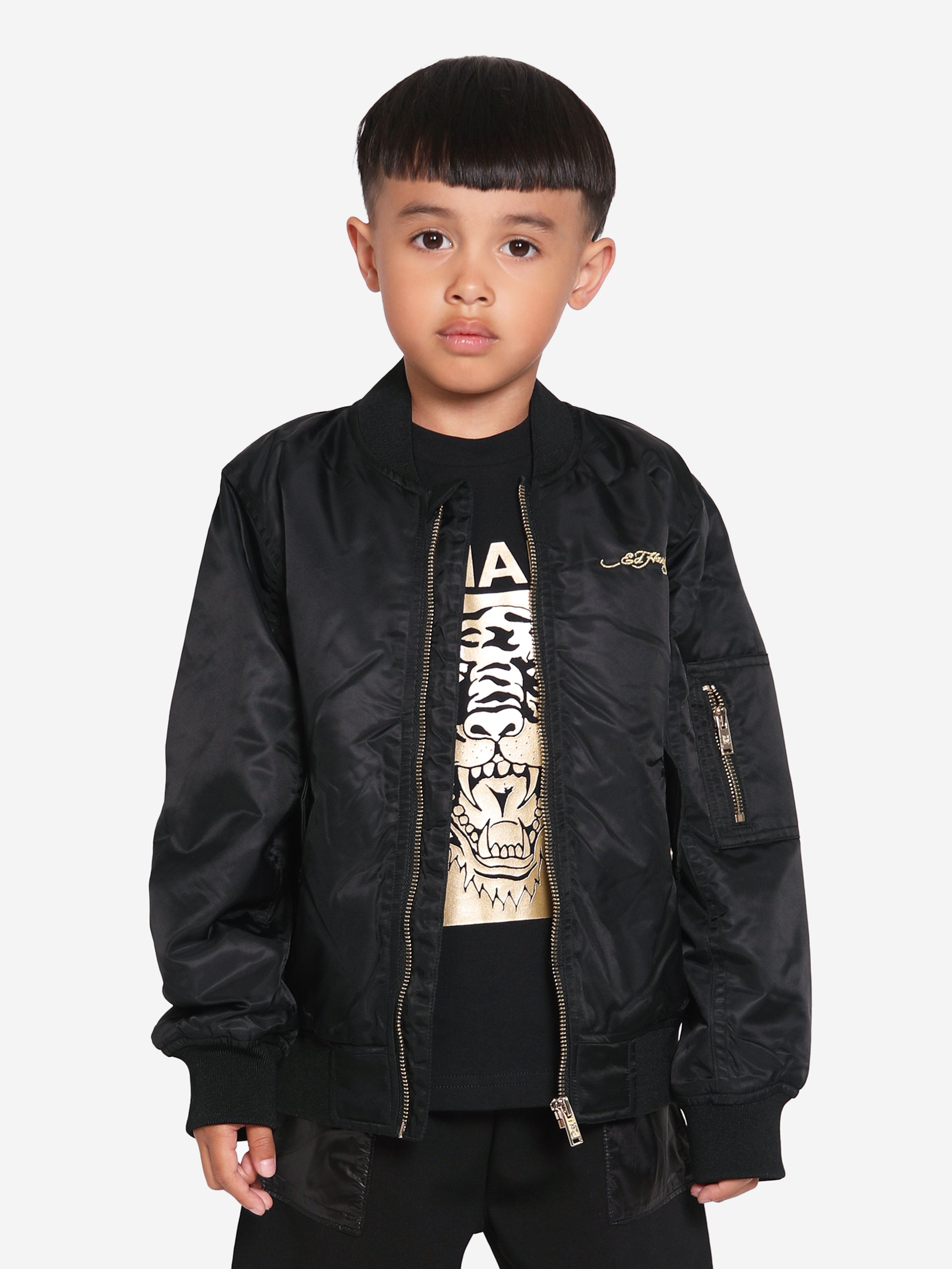 Boys black clearance bomber jacket