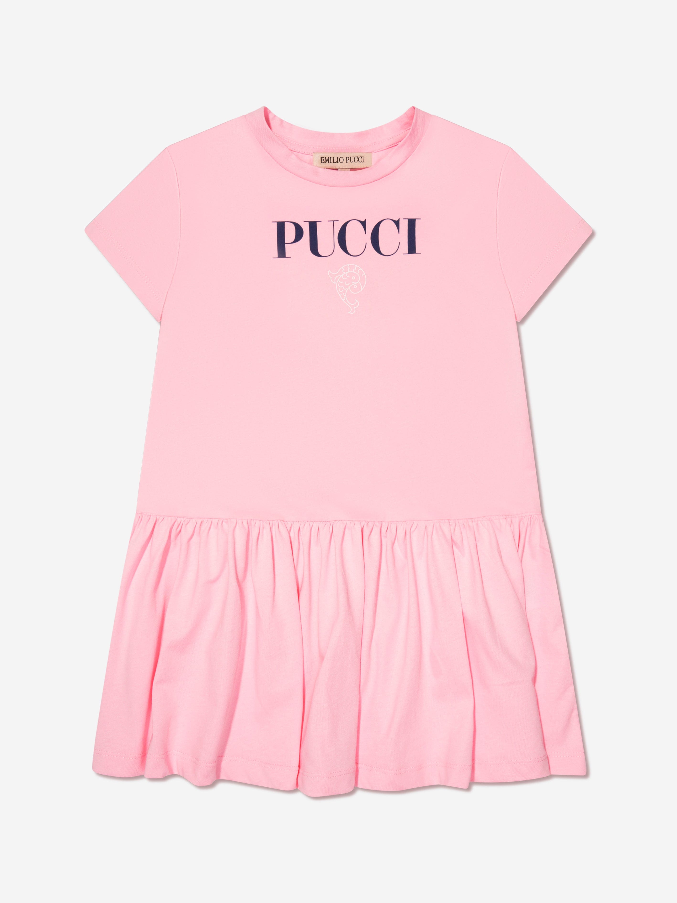 Girls Logo Jersey Dress in Pink