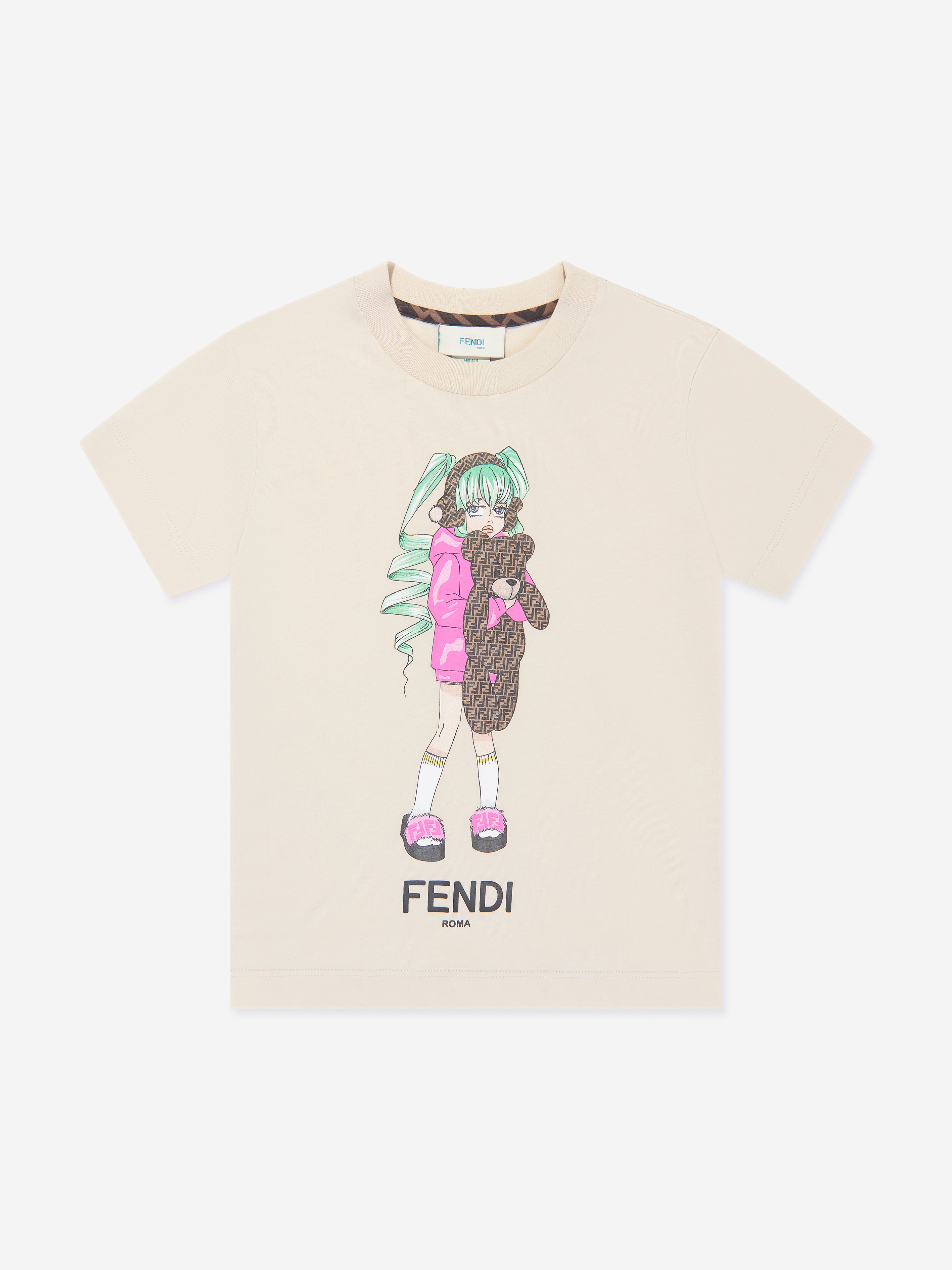 logo print T-Shirt, Fendi Kids