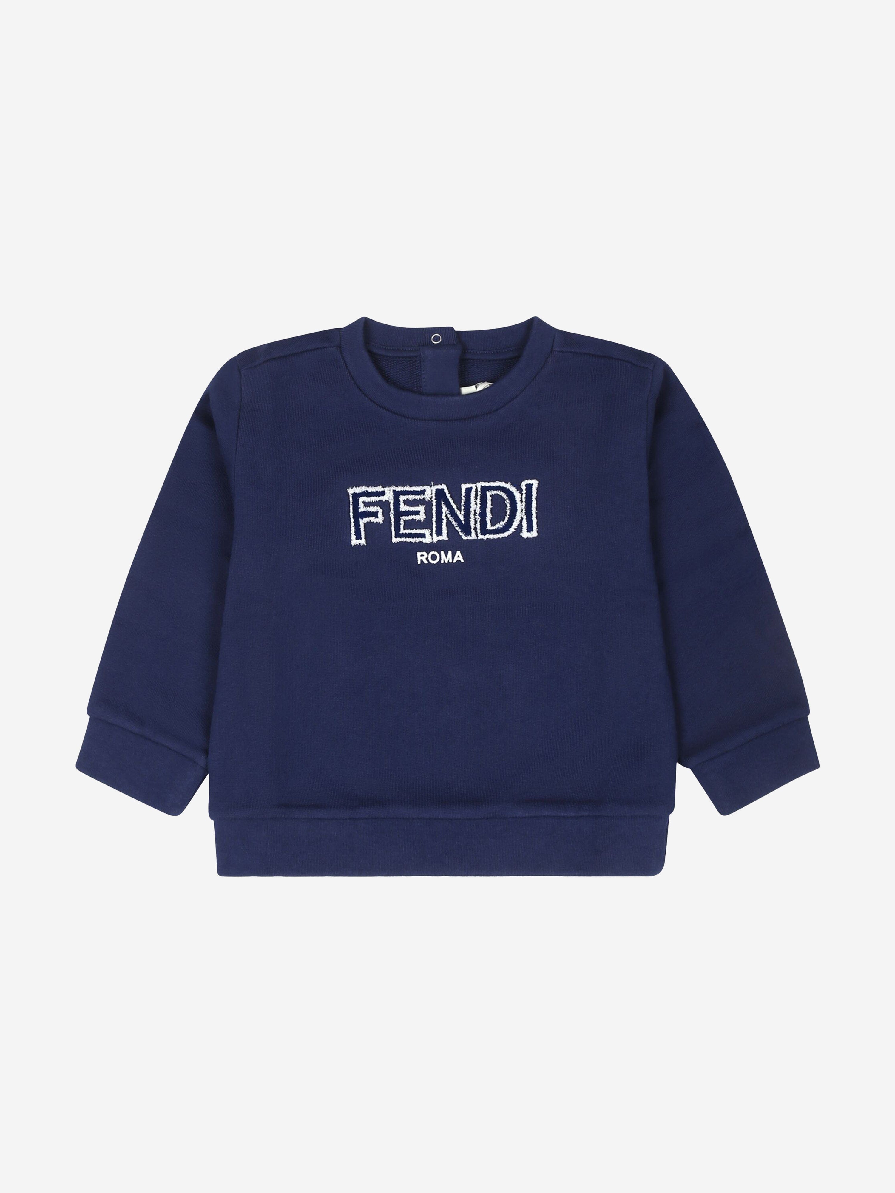 Fendi Baby Boys Logo Sweatshirt in Blue Childsplay Clothing