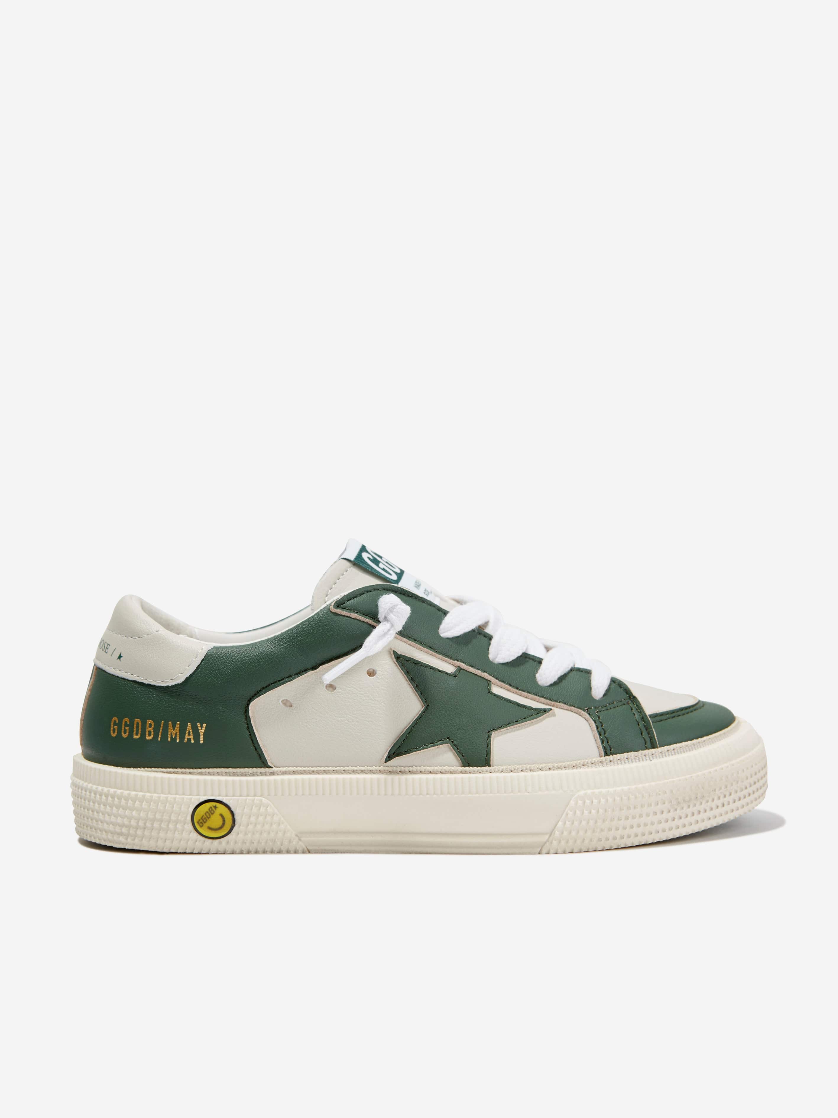 Golden Goose Kids Kids Leather May Trainers in Green | Childsplay