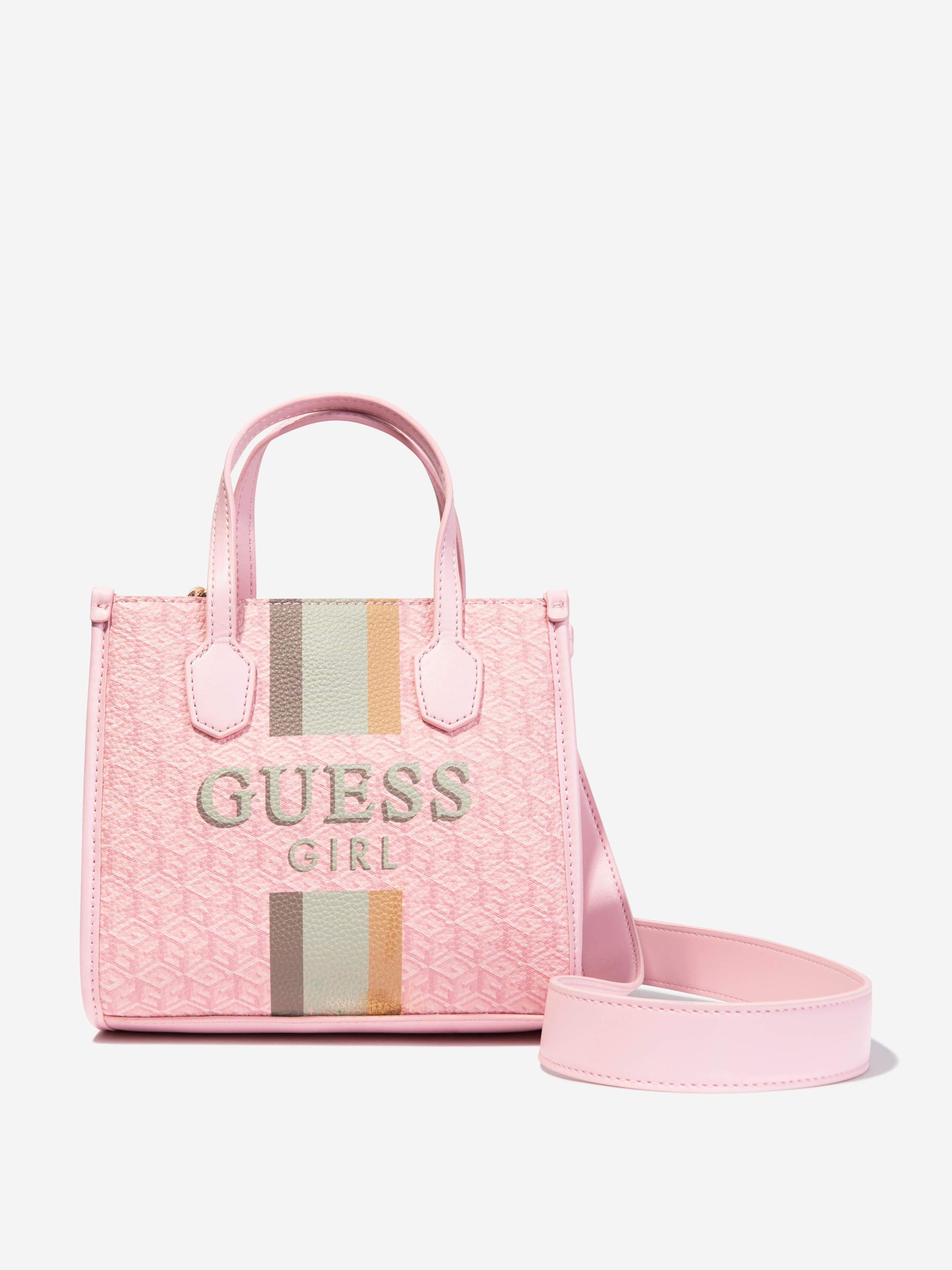 Pink guess tote discount bag