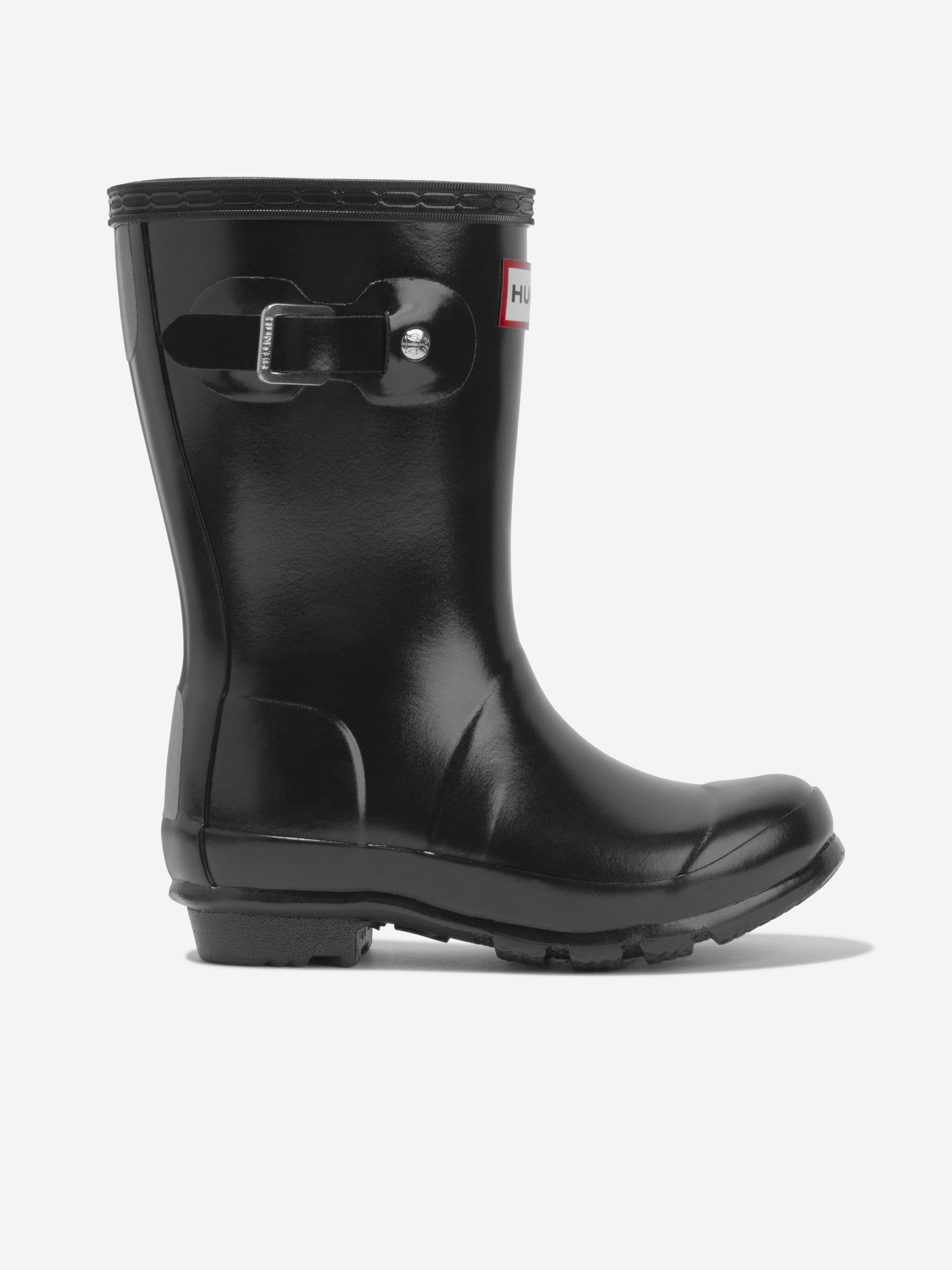 Hunter short outlet black gloss boots