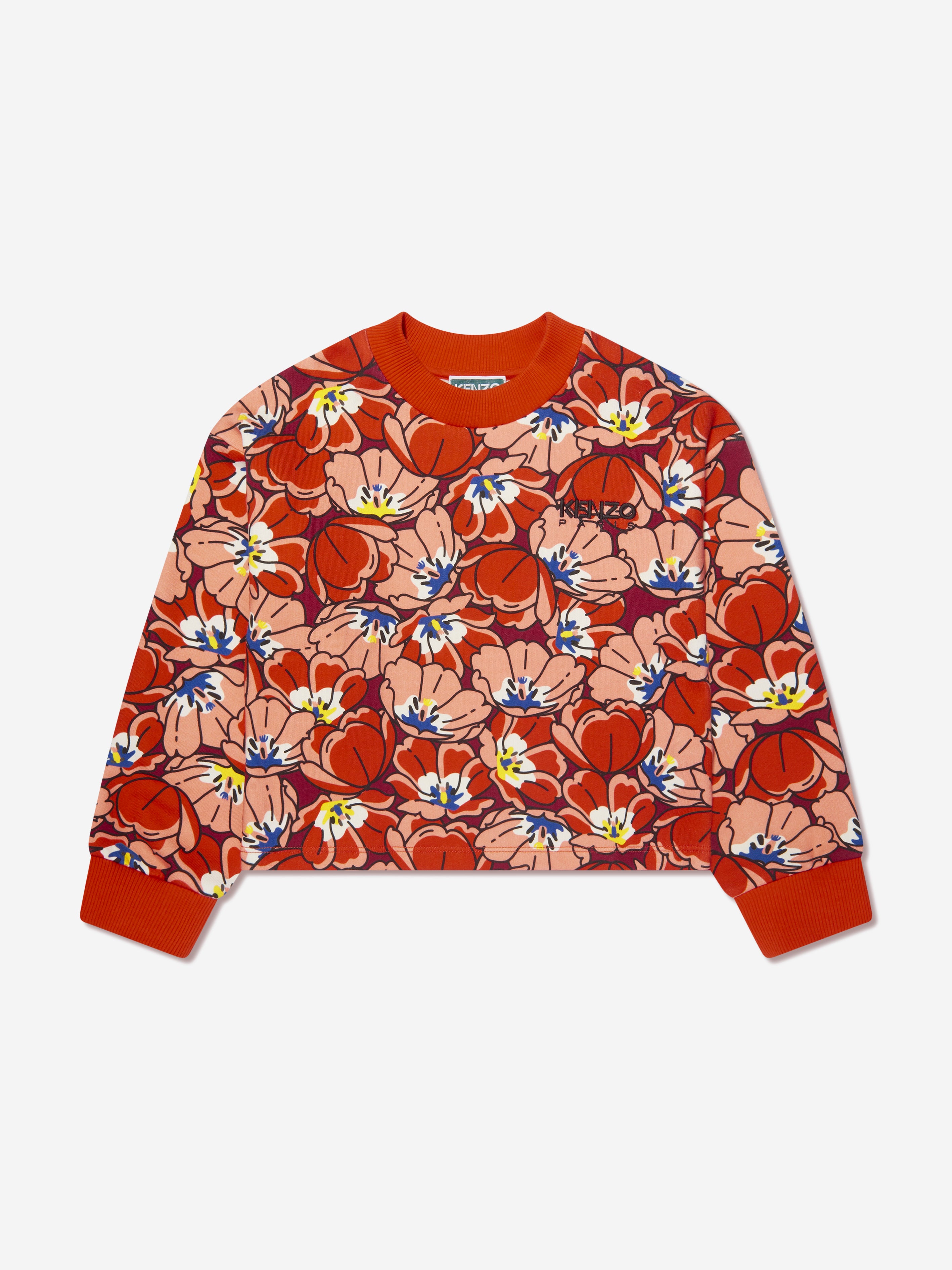 KENZO: sweater with all over logo - Orange
