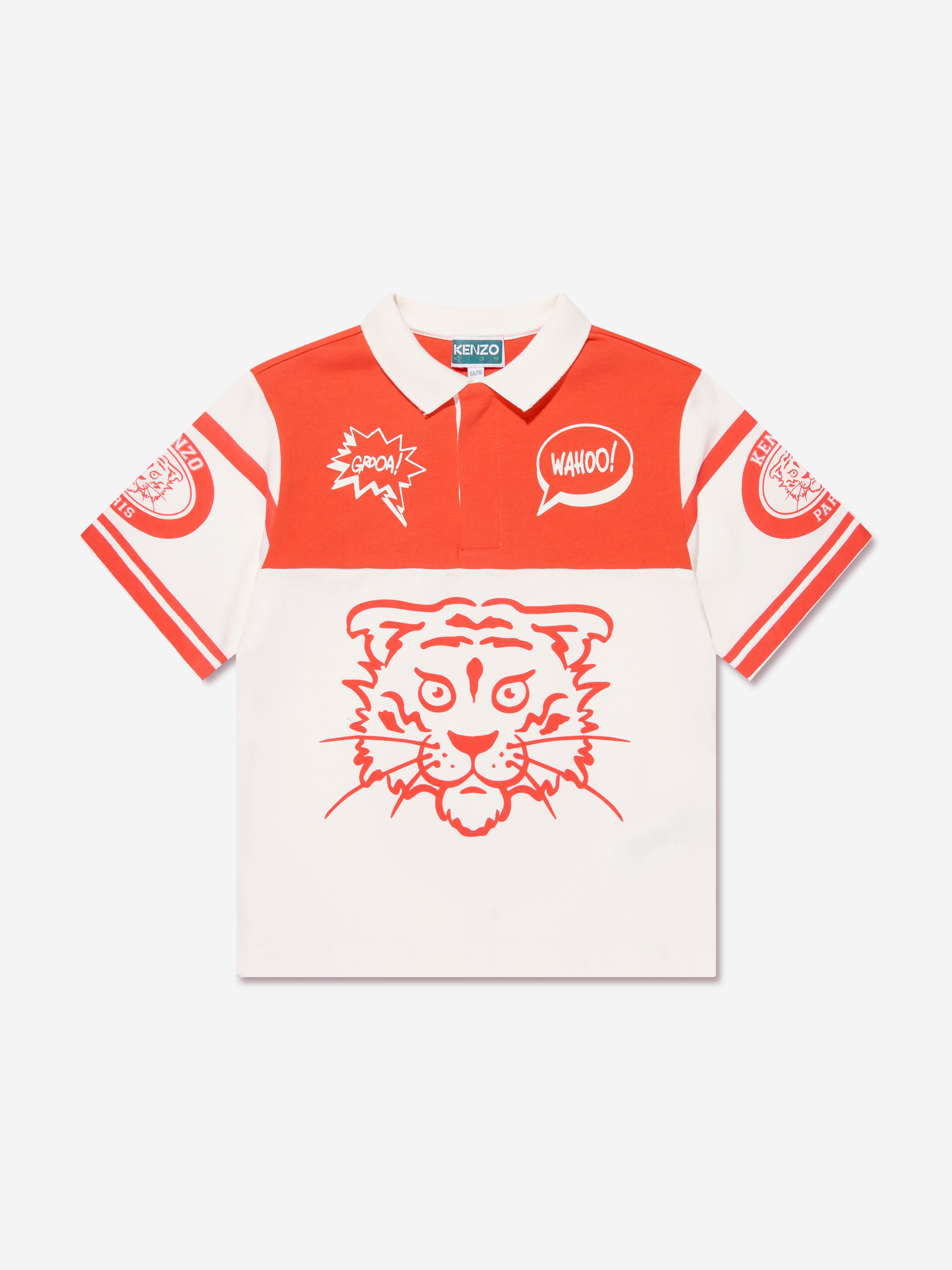 Boys Tiger Polo Shirt in Ivory