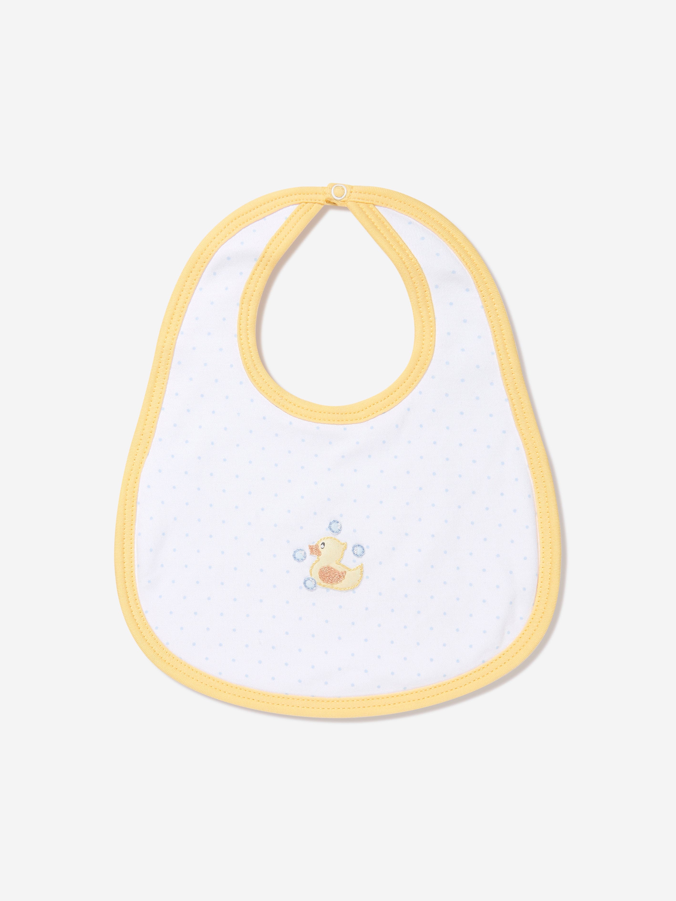 White Bib For Babies With Yellow Logo