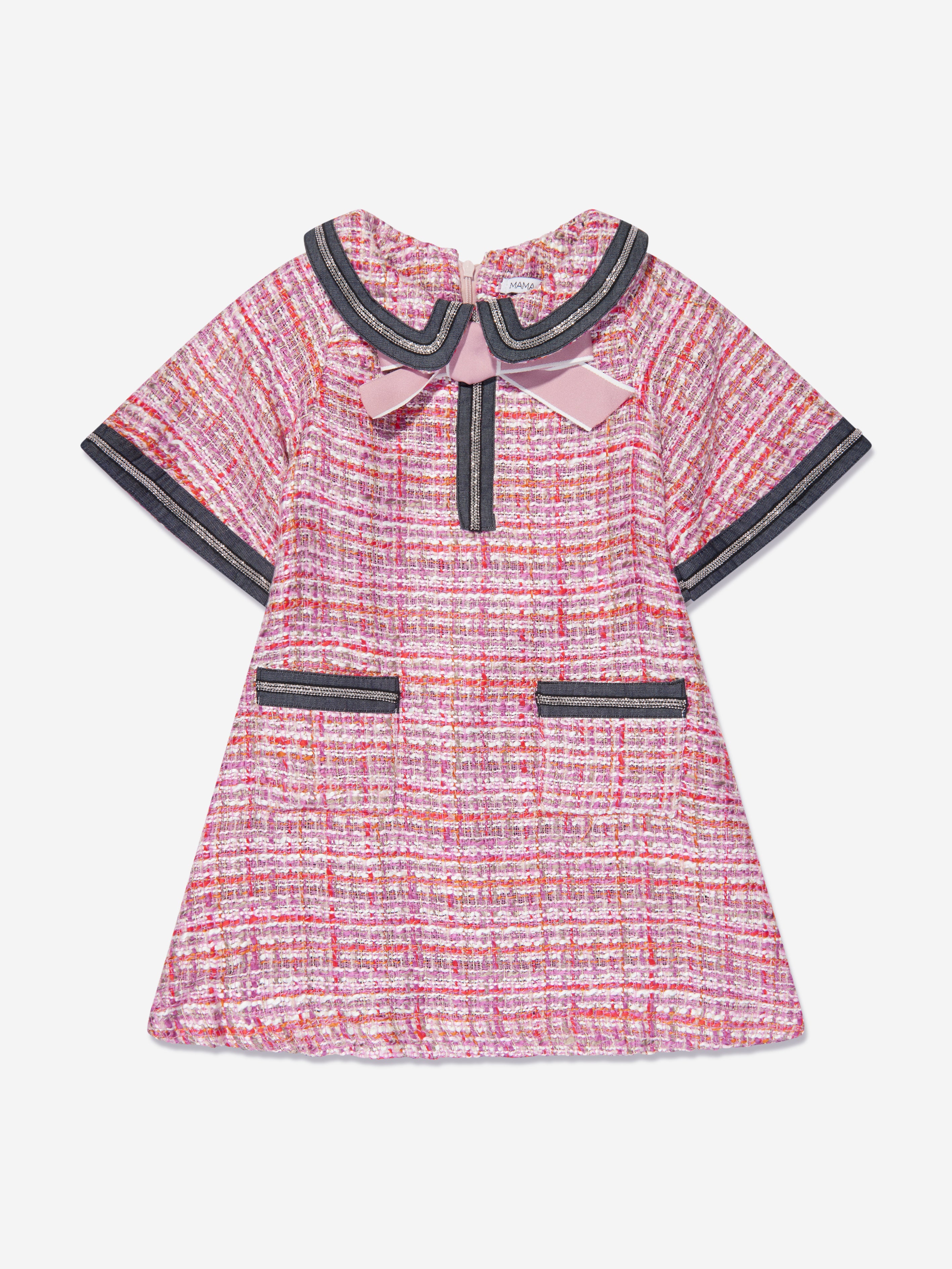 Girls Elegant Tweed Dress in Pink | Childsplay Clothing