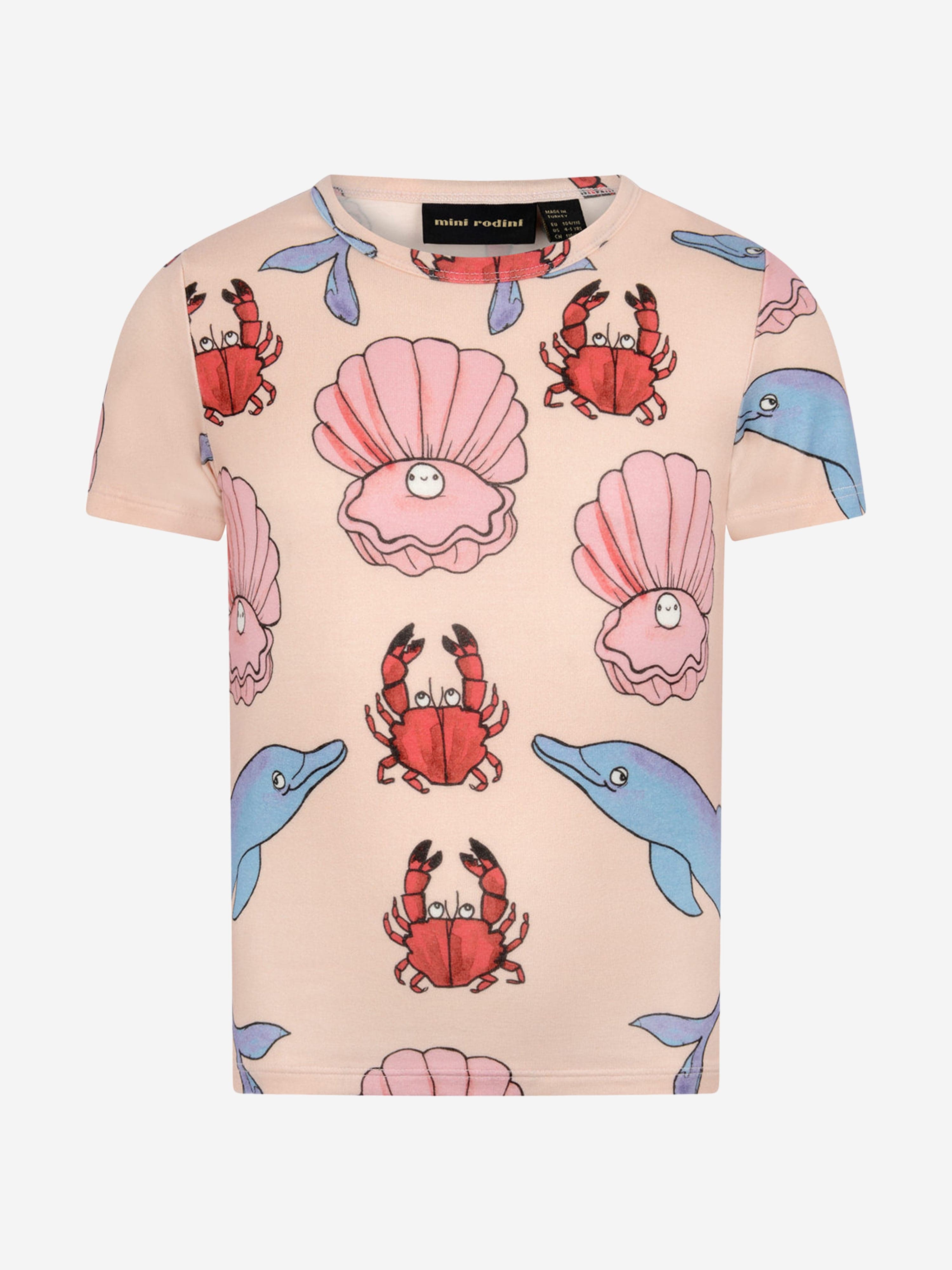 Mini Rodini Mini Rodini Girls Cotton Dolphin Print t-hirt