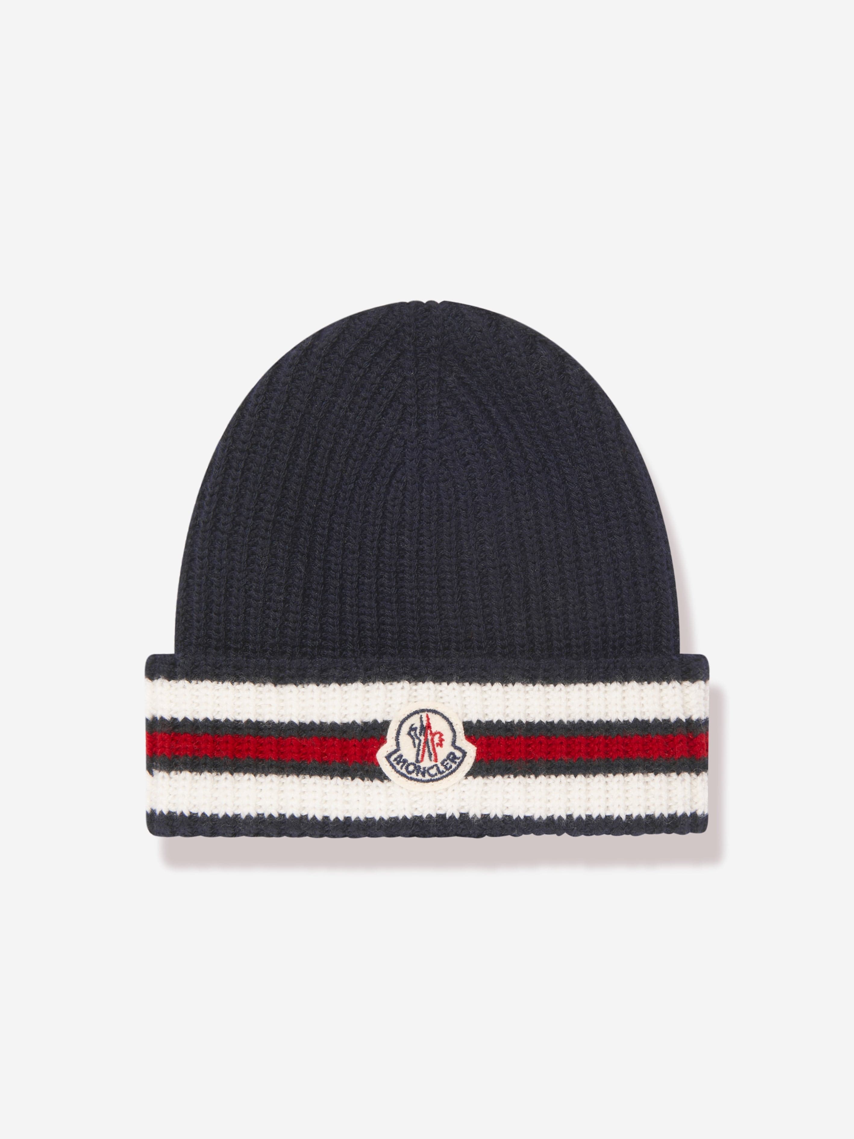 Moncler Enfant Baby Boys Wool Beanie Hat in Navy | Childsplay Clothing