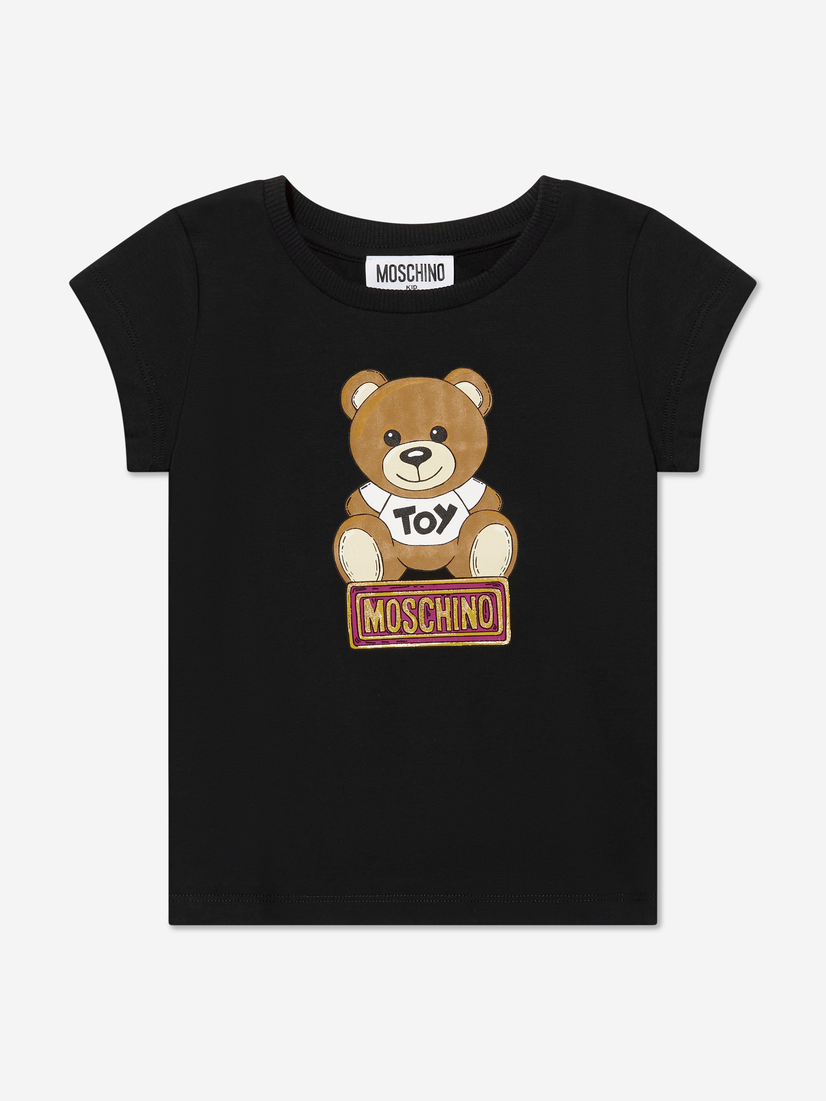 Moschino Kids Girls Teddy Bear T-Shirt in Black | Childsplay Clothing