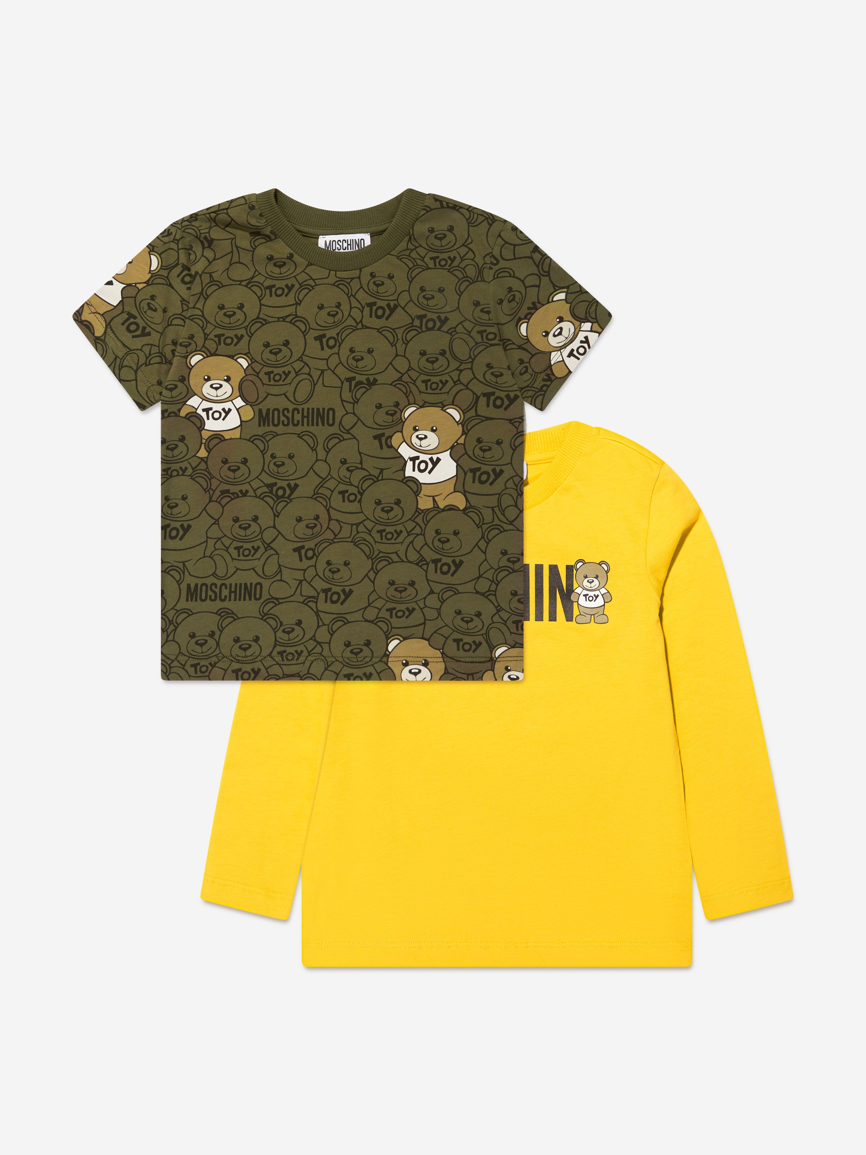 Moschino Kids Boys T-Shirts Gift Set in Yellow | Childsplay Clothing