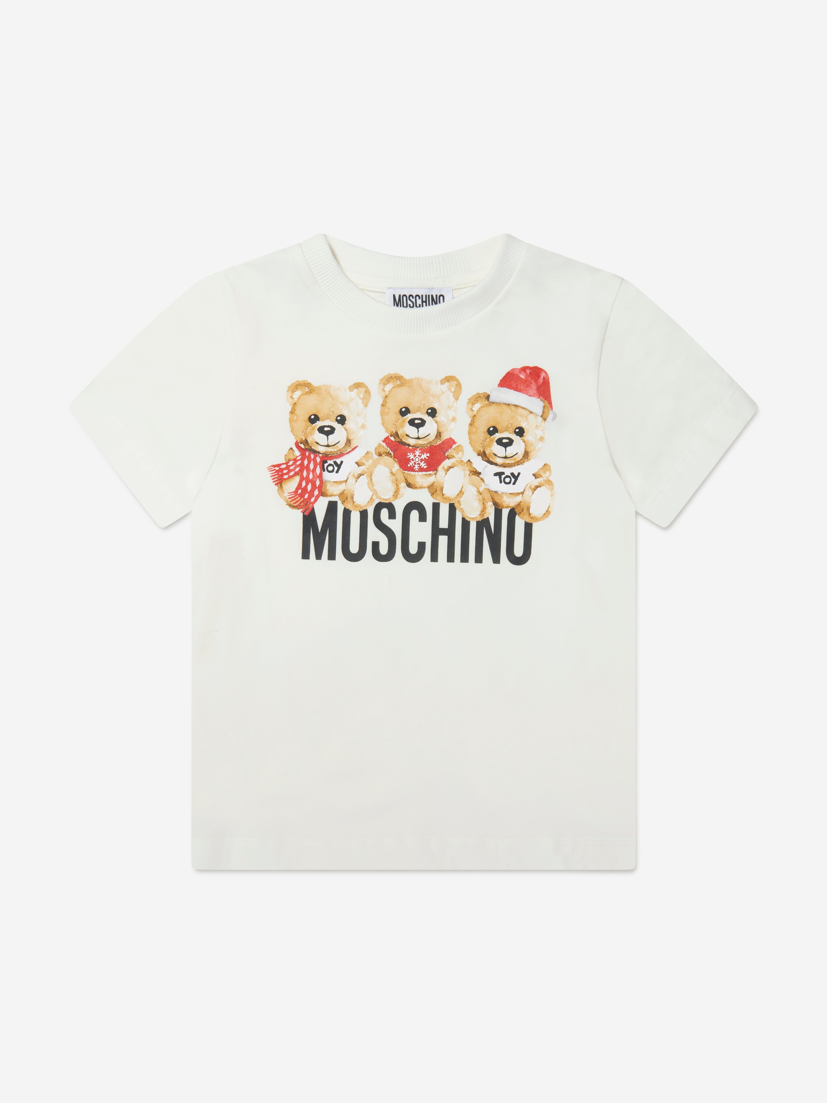 Kids Holiday Teddy Bears T-Shirt in Ivory