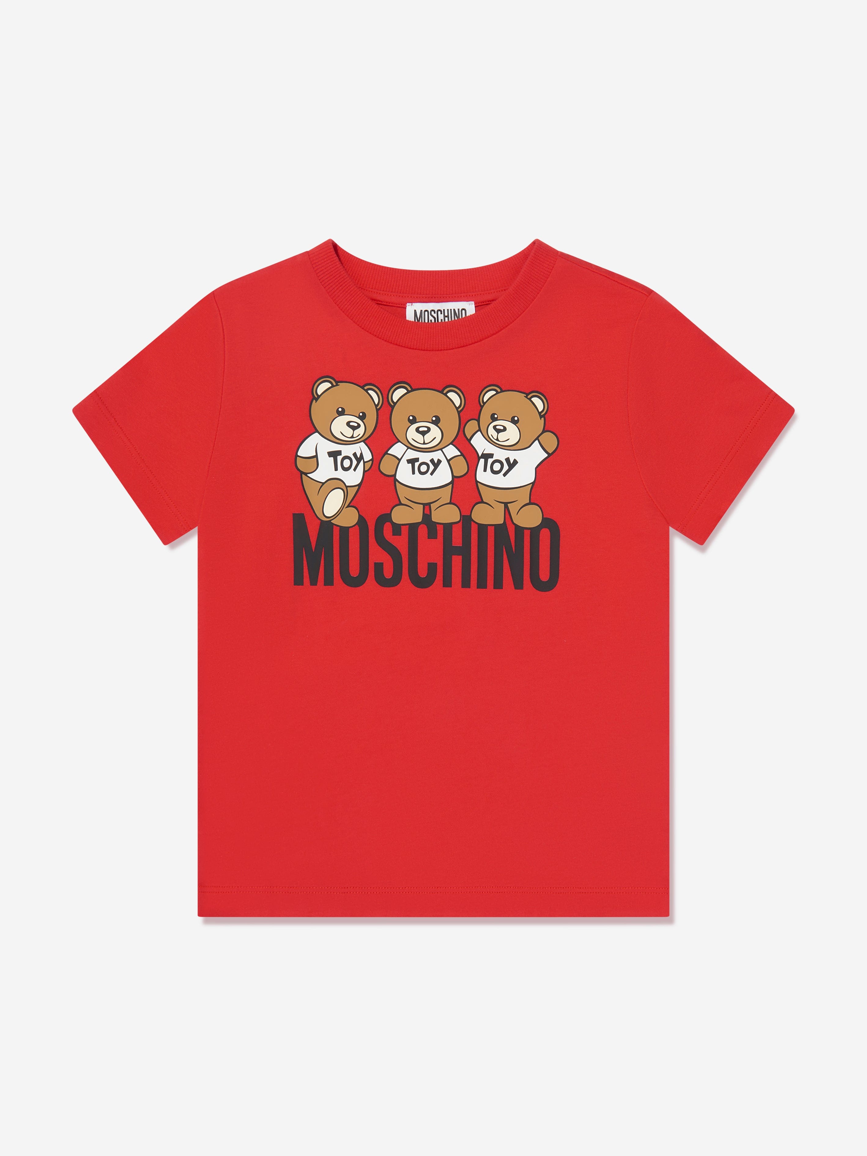 Kids Teddy Bear Logo T-Shirt in Red