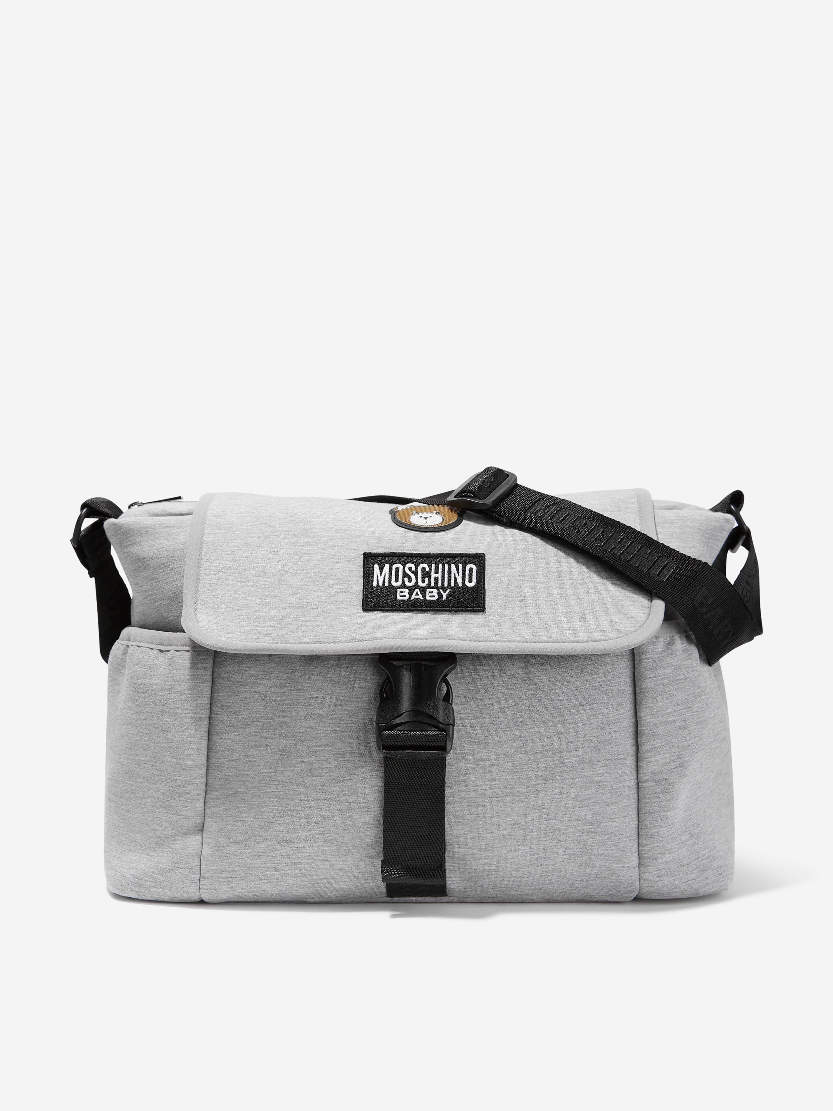 Grey moschino 2025 changing bag