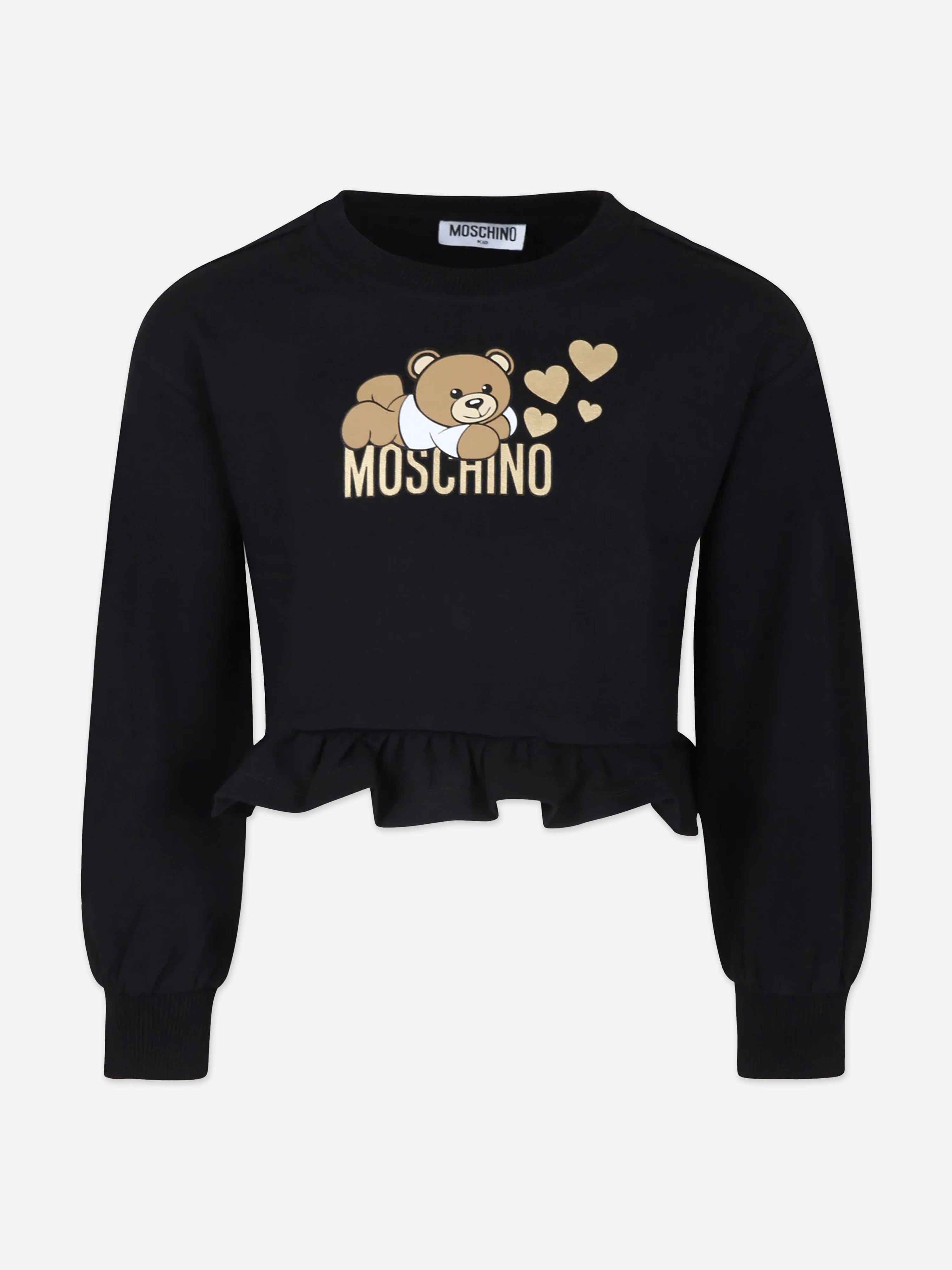 MOSCHINO Teen Toy Teddy Bear Blue deals Pullover Hoodie Sweatshirt Size 10