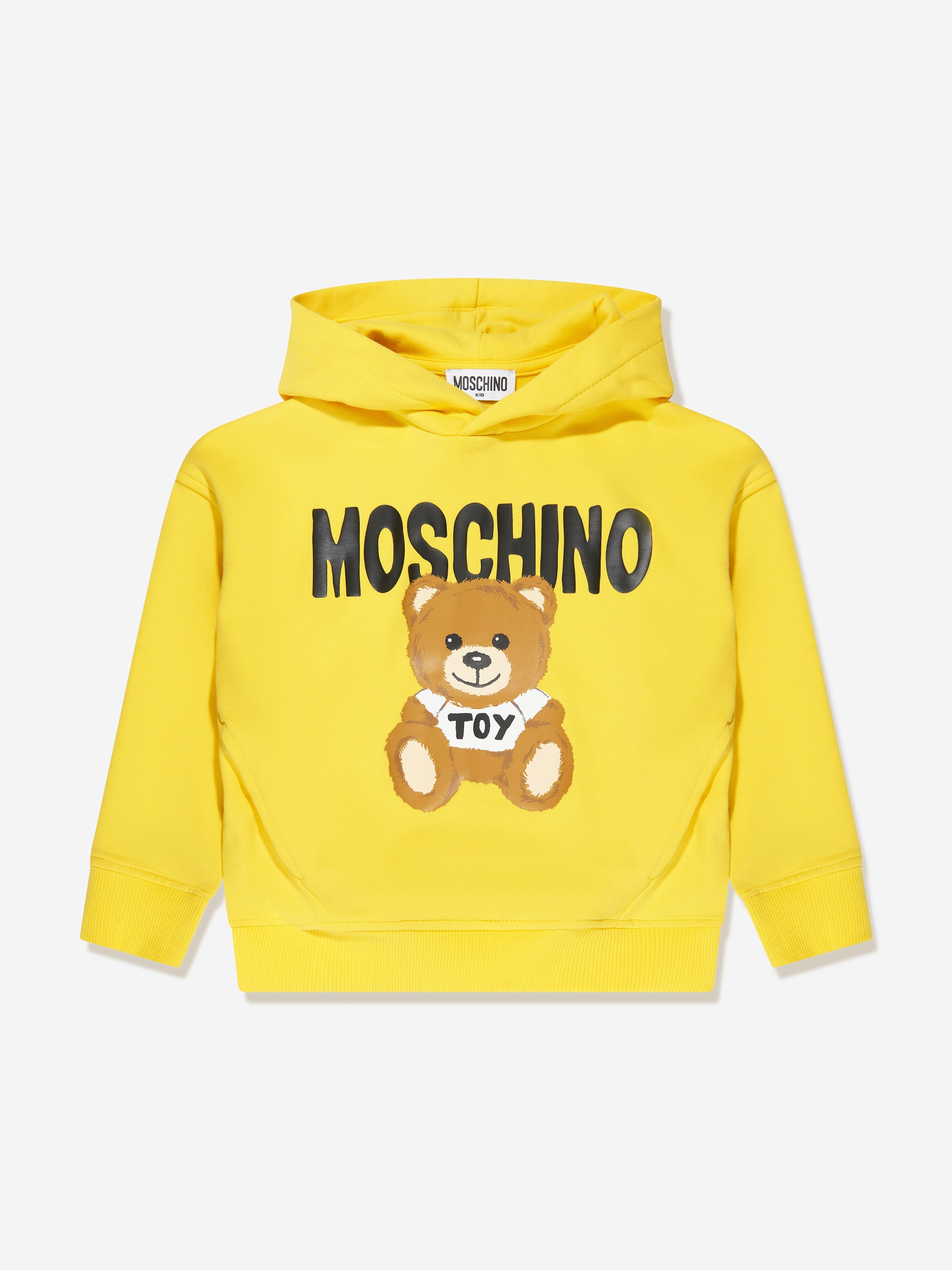 Yellow 2025 moschino hoodie