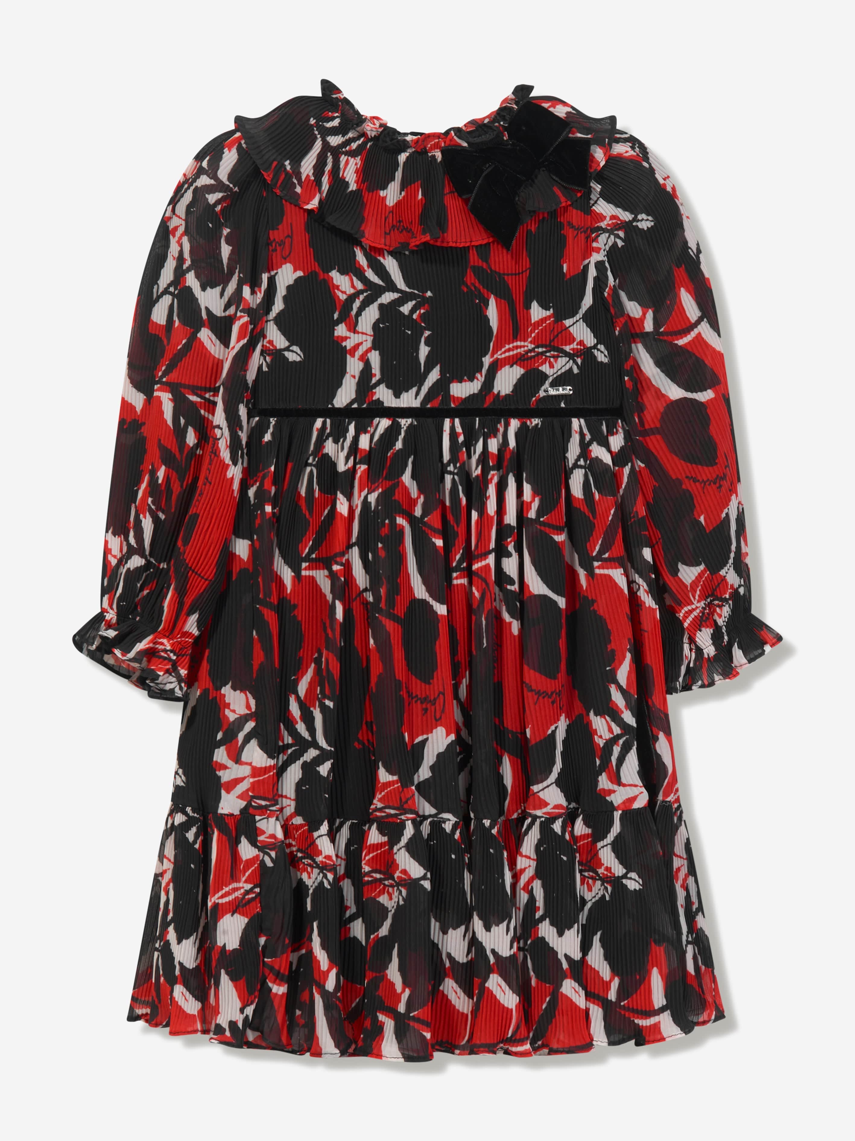 Zara red and 2024 black floral dress