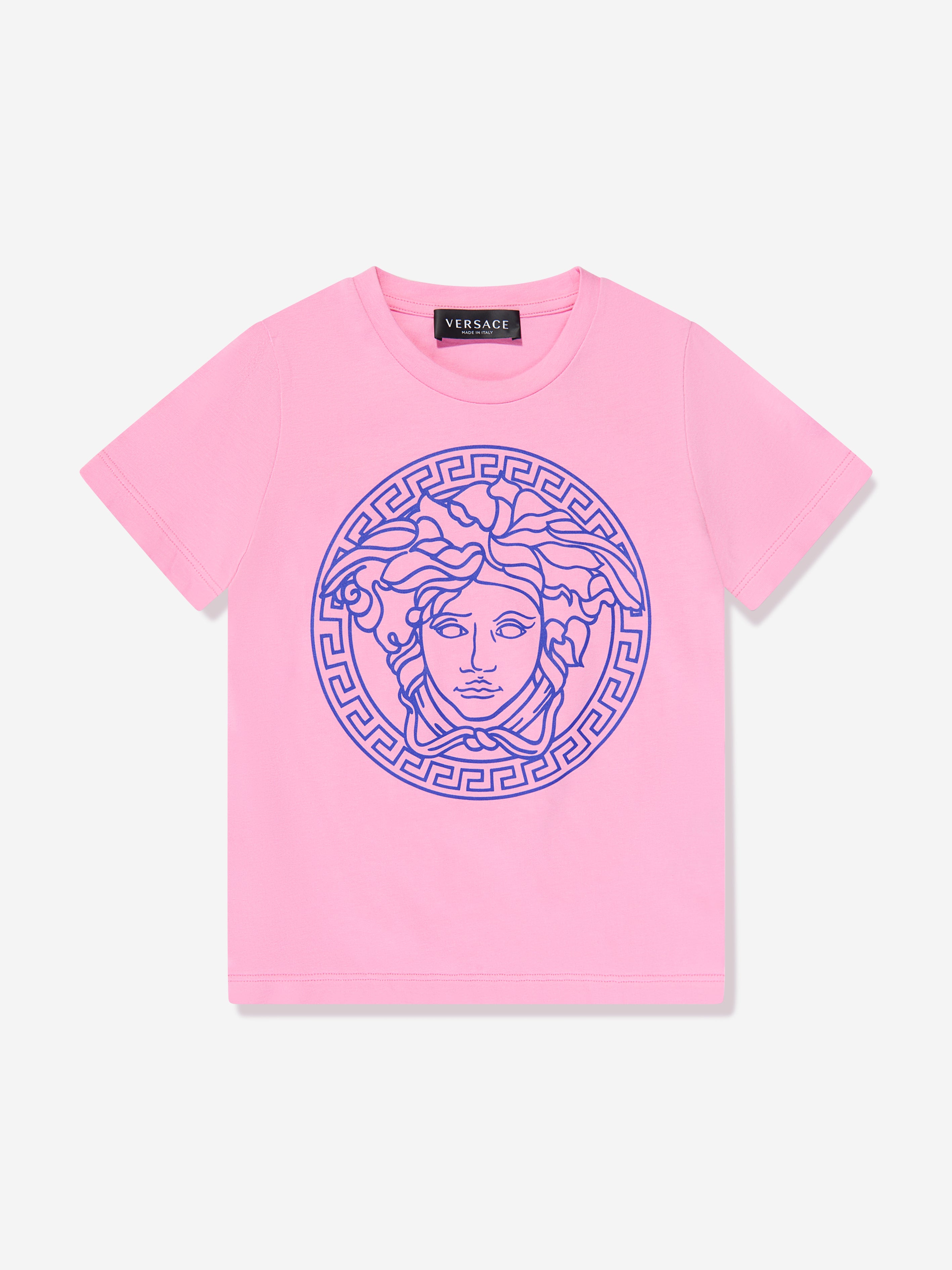 Versace ピンクの女の子のメデューサロゴTシャツ | Childsplay Clothing