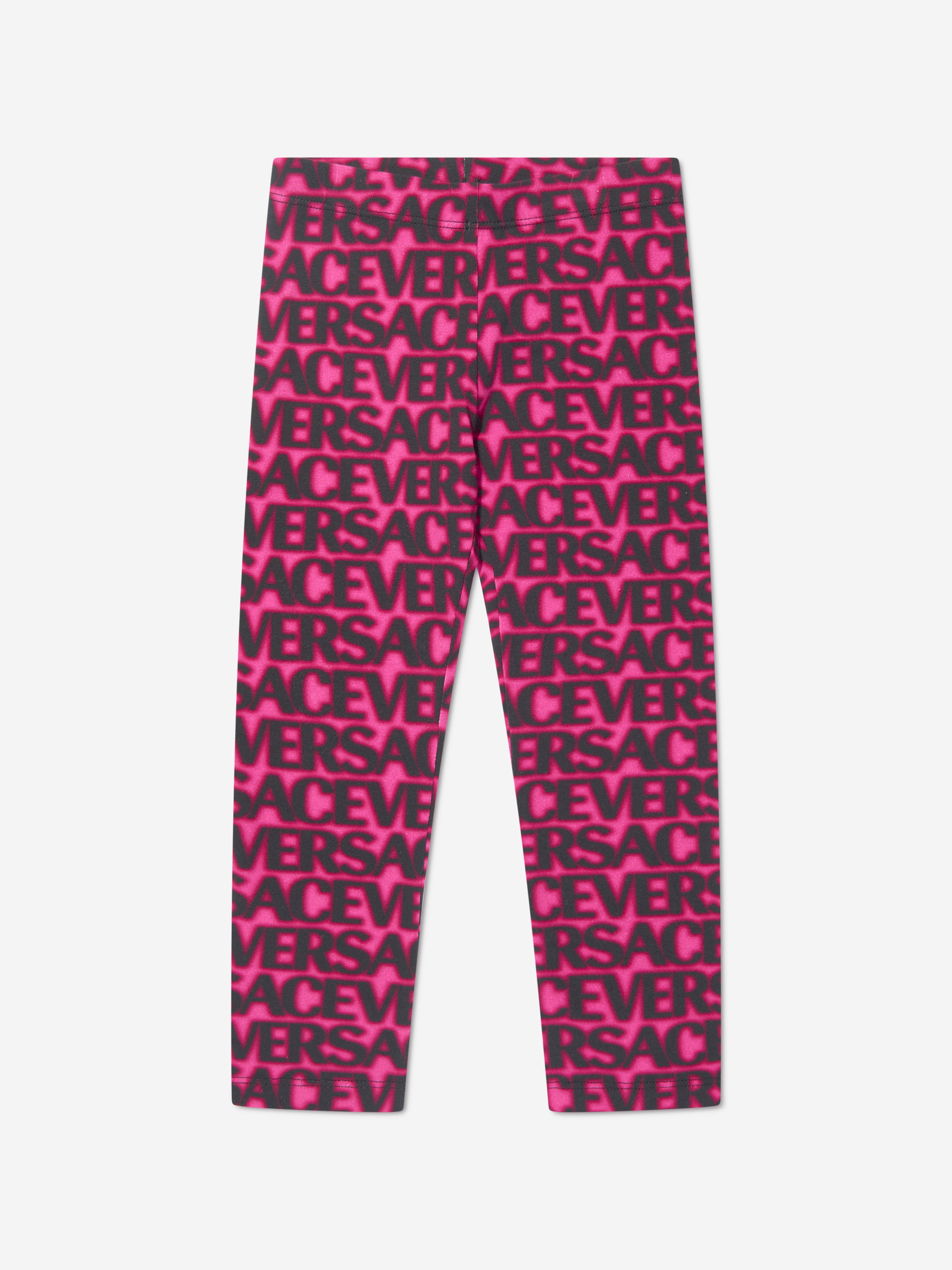 Girls Logo Print Leggings in Pink