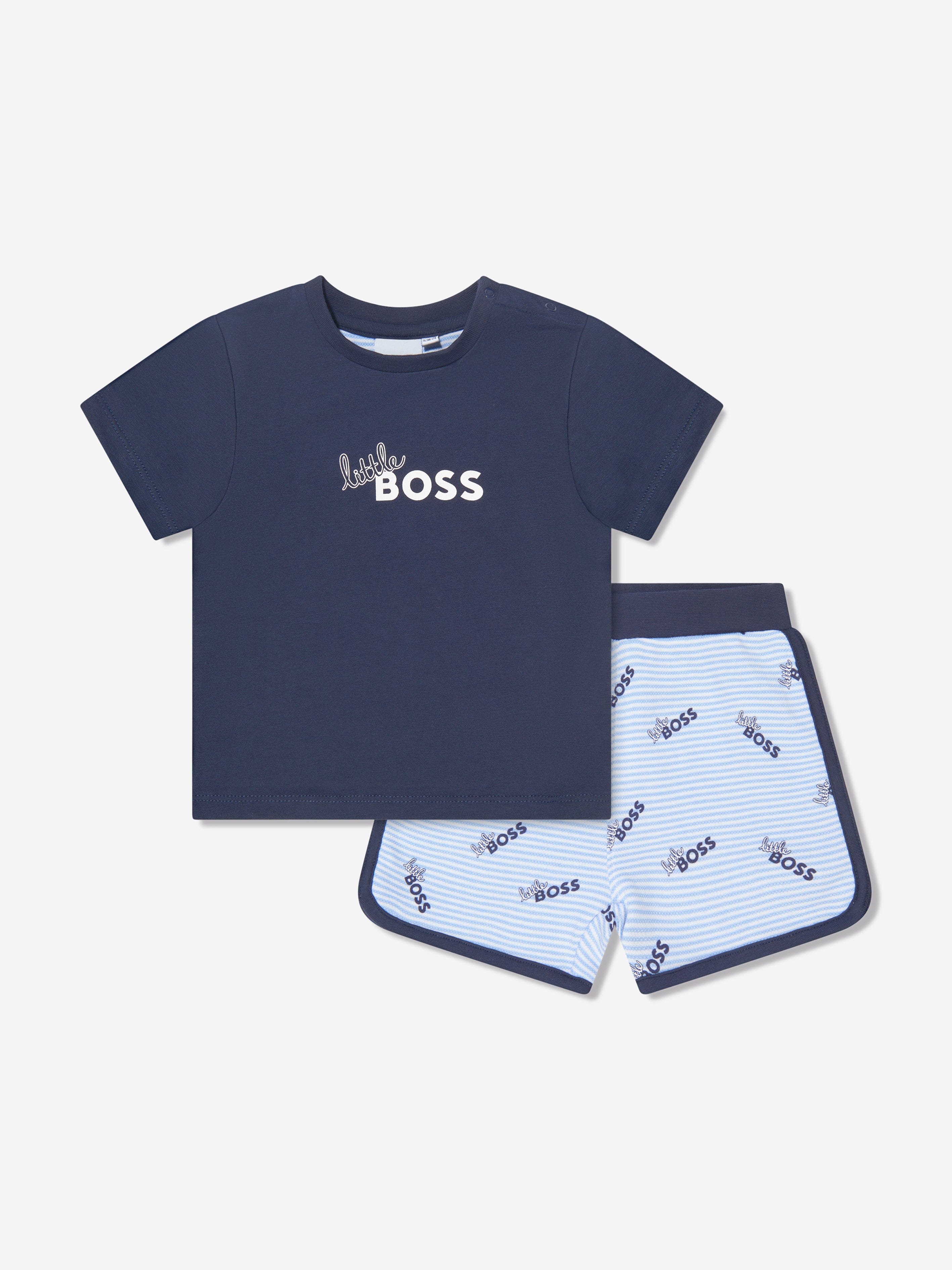 Baby Boys Organic Cotton T Shirt And Shorts Set in Navy