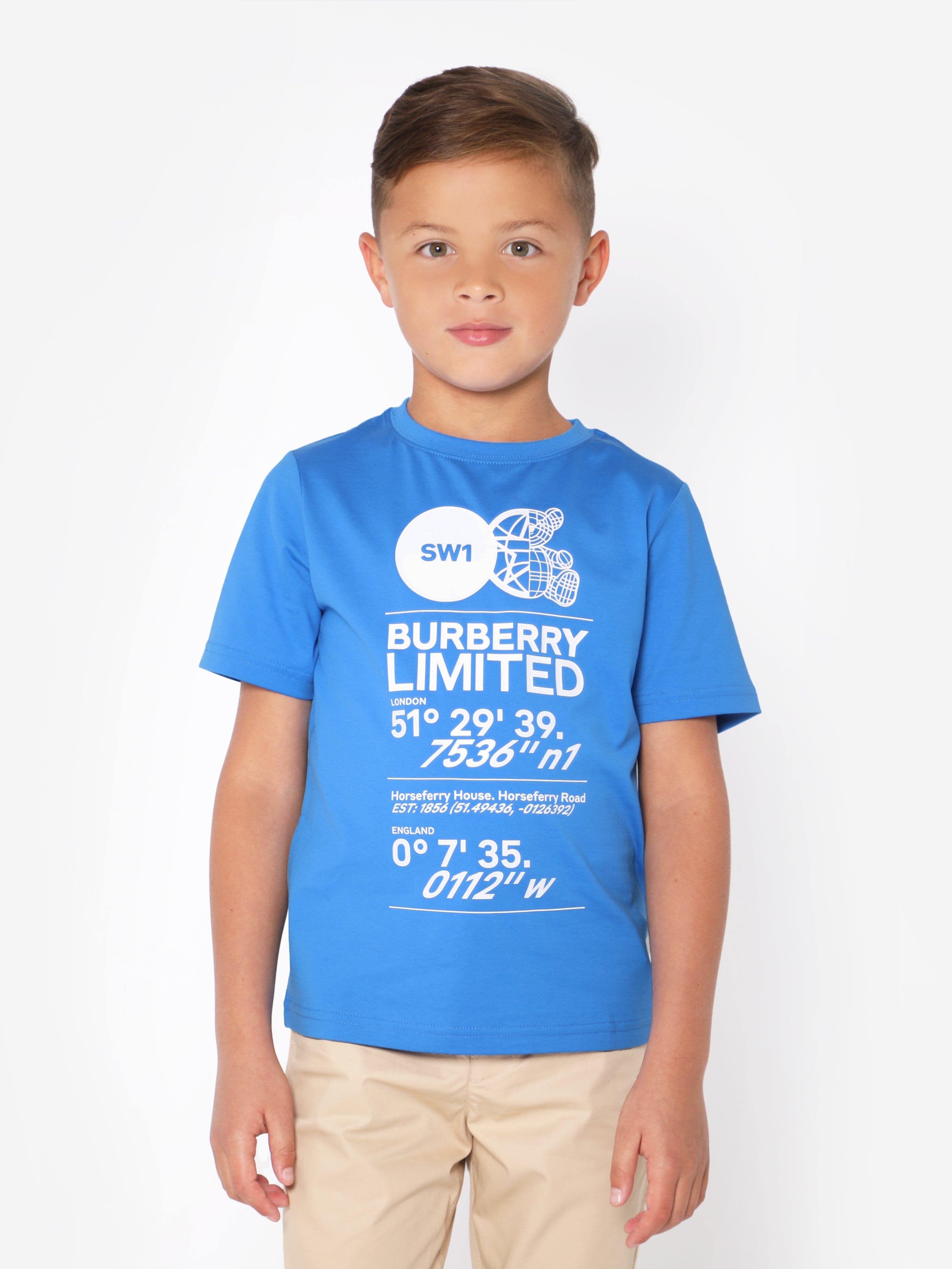 Burberry Kids Boys Joel Logo Print T Shirt Childsplay Clothing