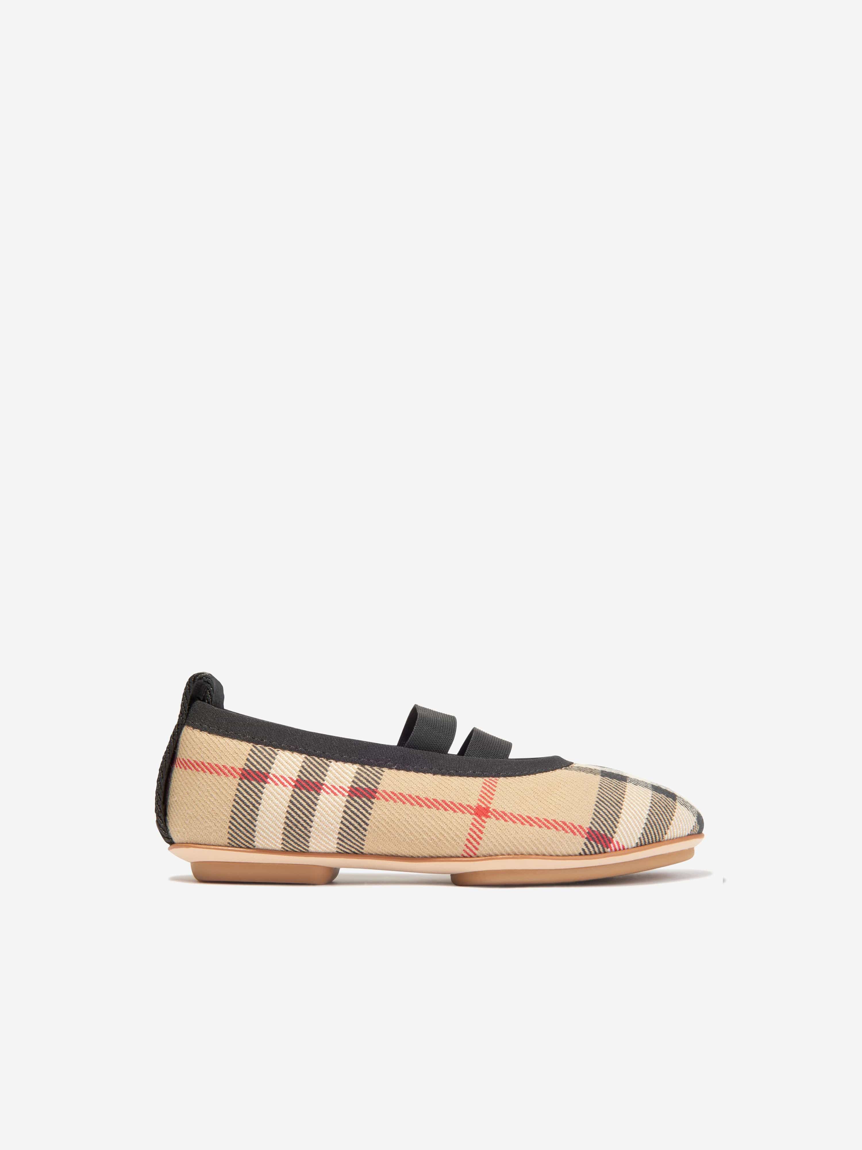 Burberry Kids Girls Check Mini Grace Ballerina Shoes Childsplay Clothing