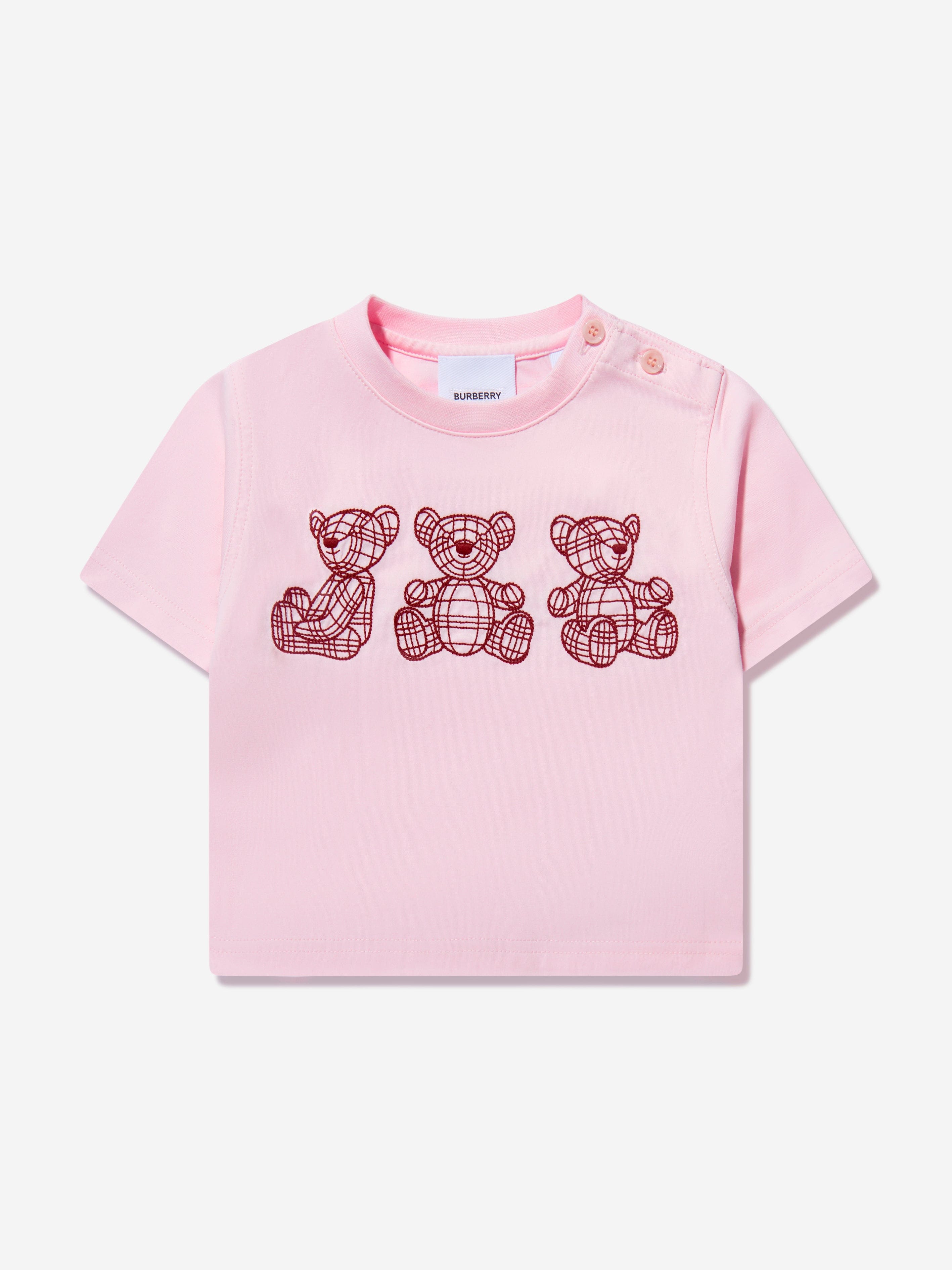 Baby Girls Mini Bear Trio T-Shirt In Pink