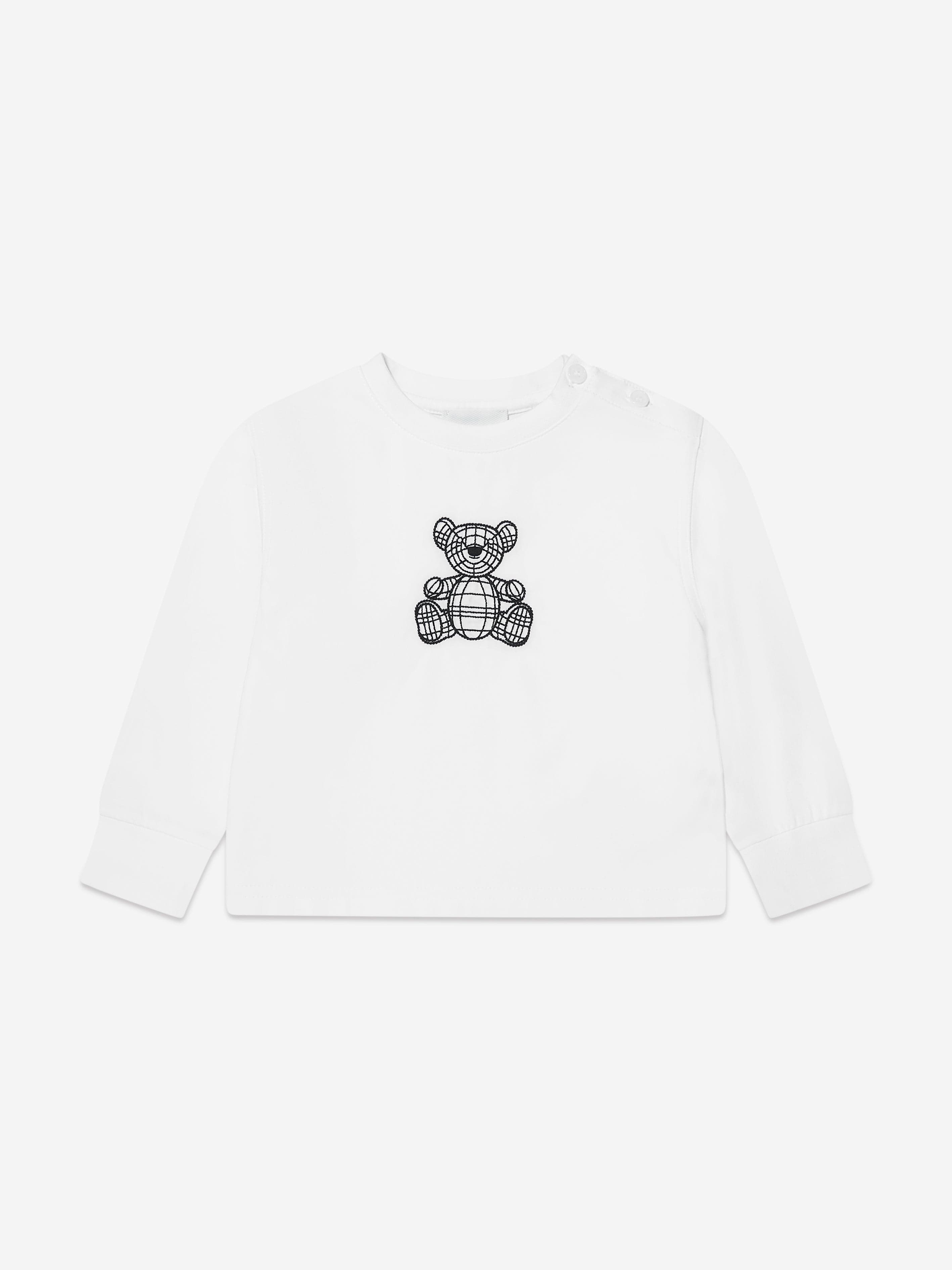 Burberry Kids Baby Mini Bear Chain Long Sleeve T-Shirt In White