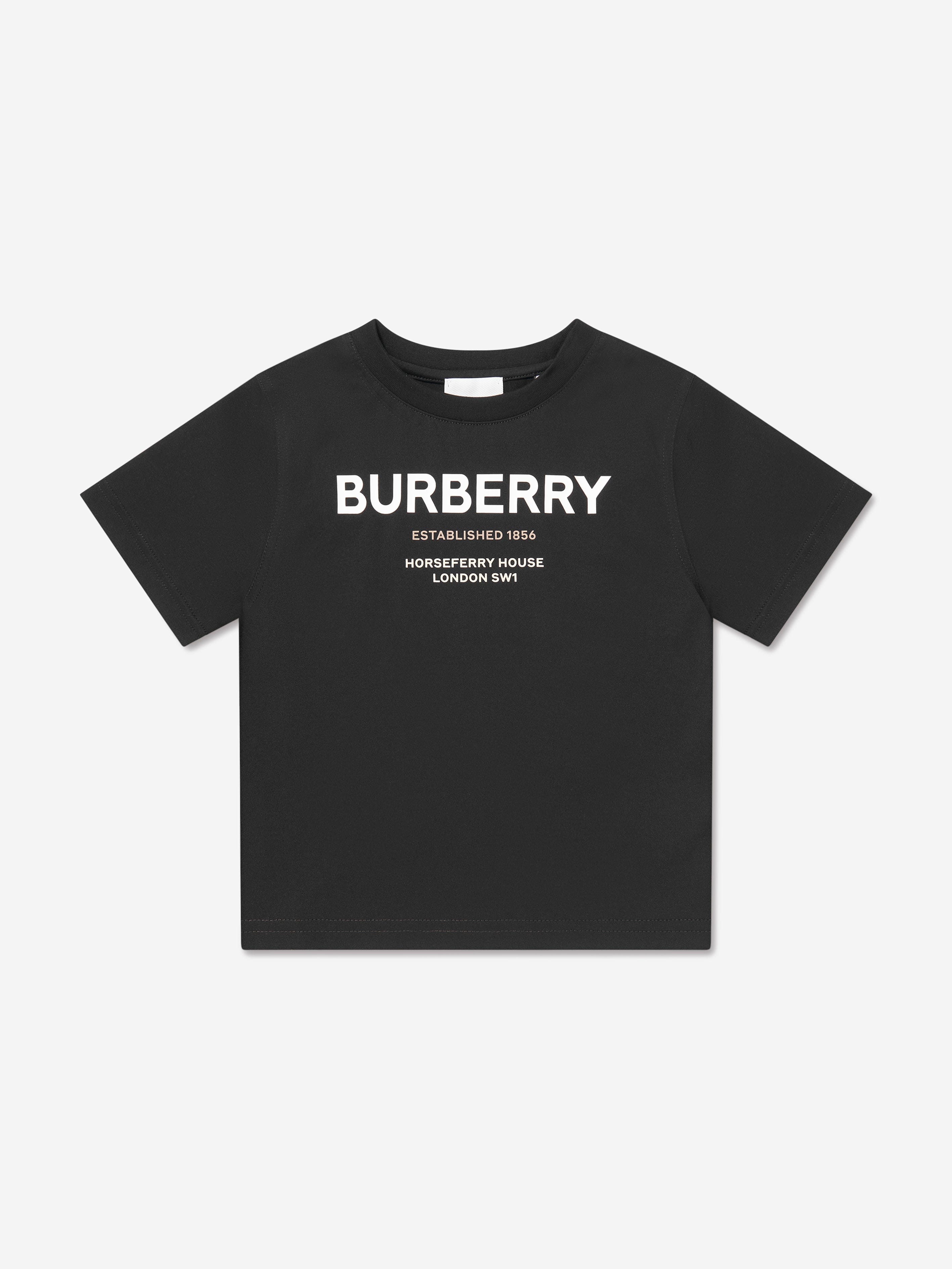 Burberry Kids Boys Cedar Logo T-Shirt In Black | Childsplay Clothing