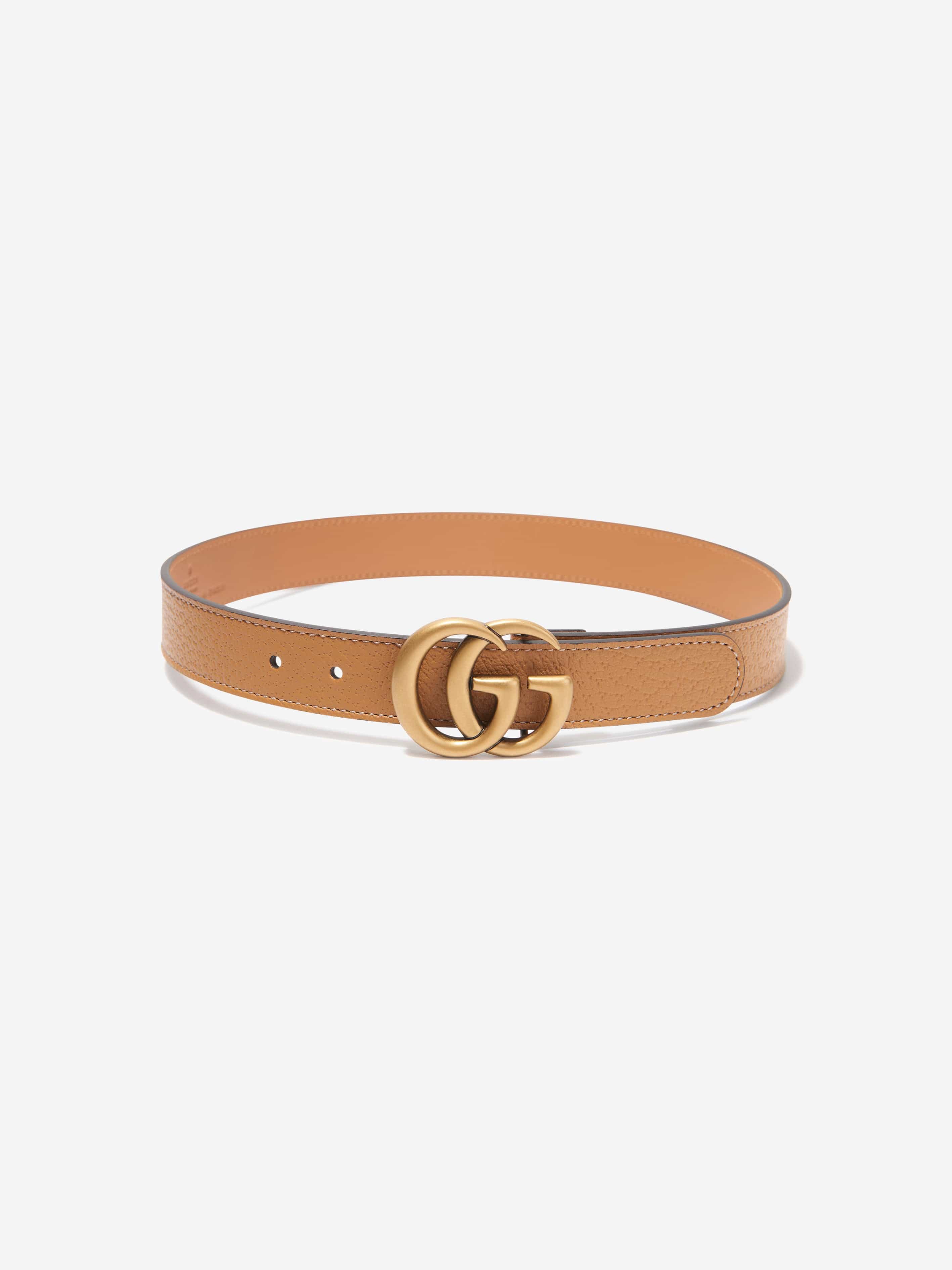 Gucci Kids Leather GG Belt in Brown Childsplay Clothing