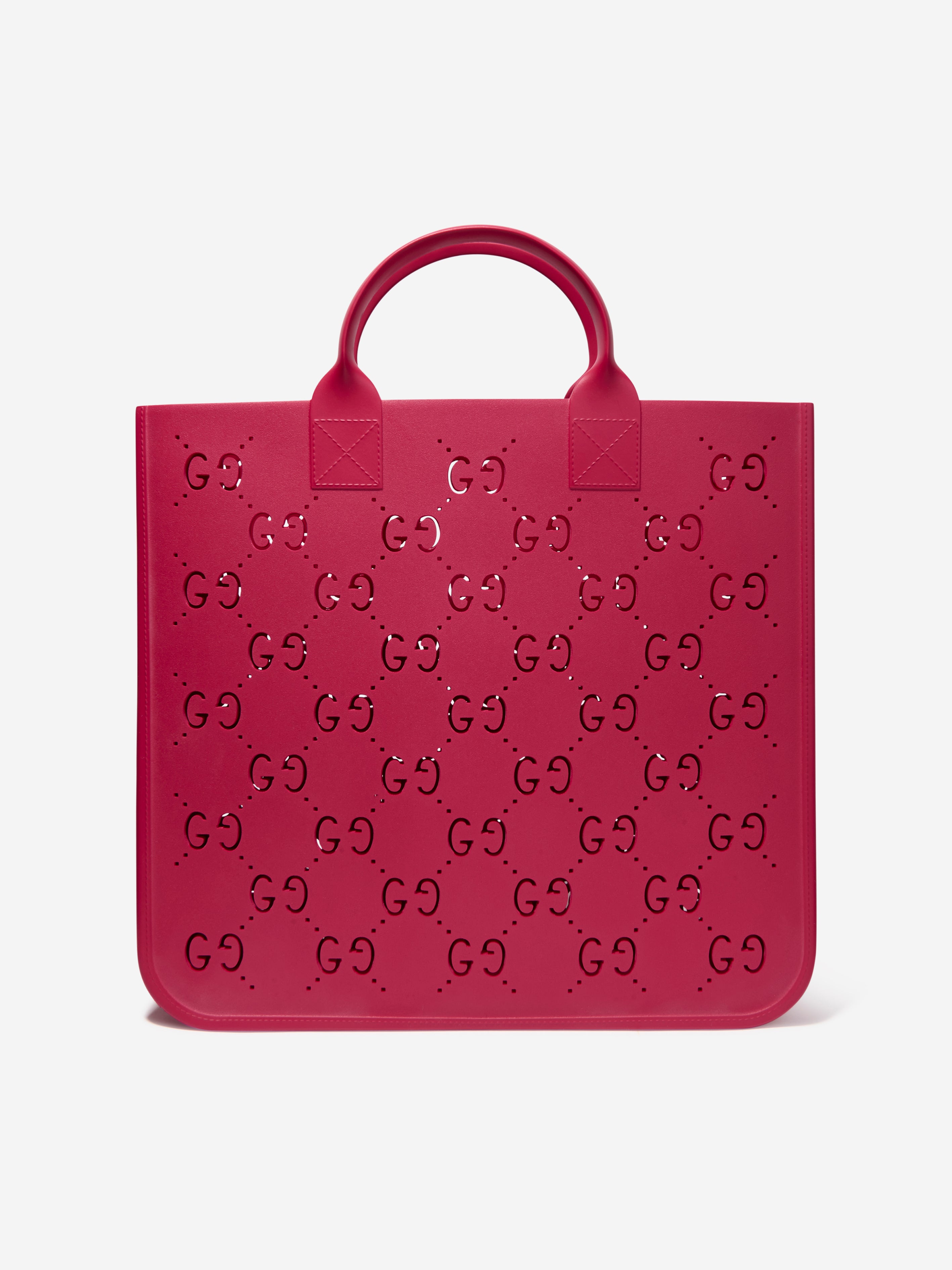Gucci Girls GG Tote Bag (33cm) Girls Kids One Size Pink Rubber by Childrensalon