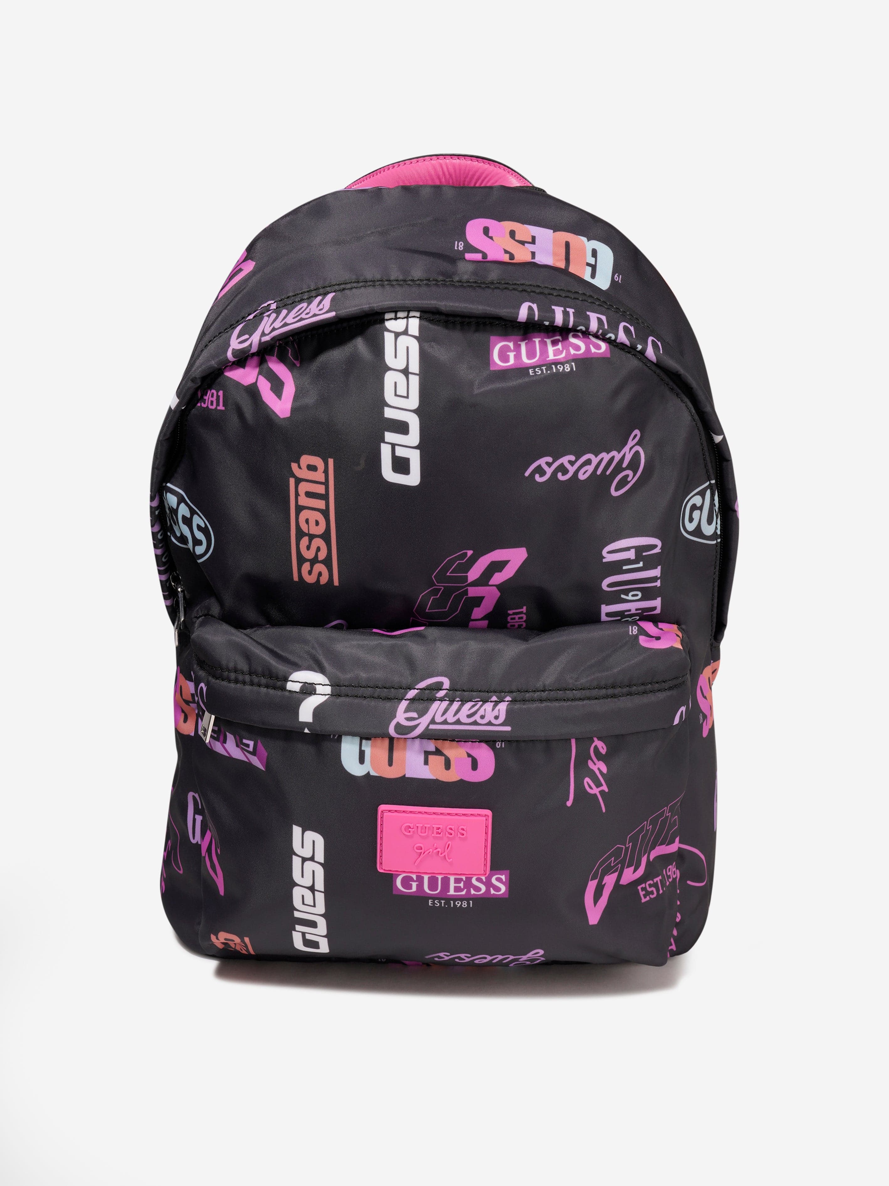 Guess Girls Logo Print Backpack in Black Childsplay Clothing