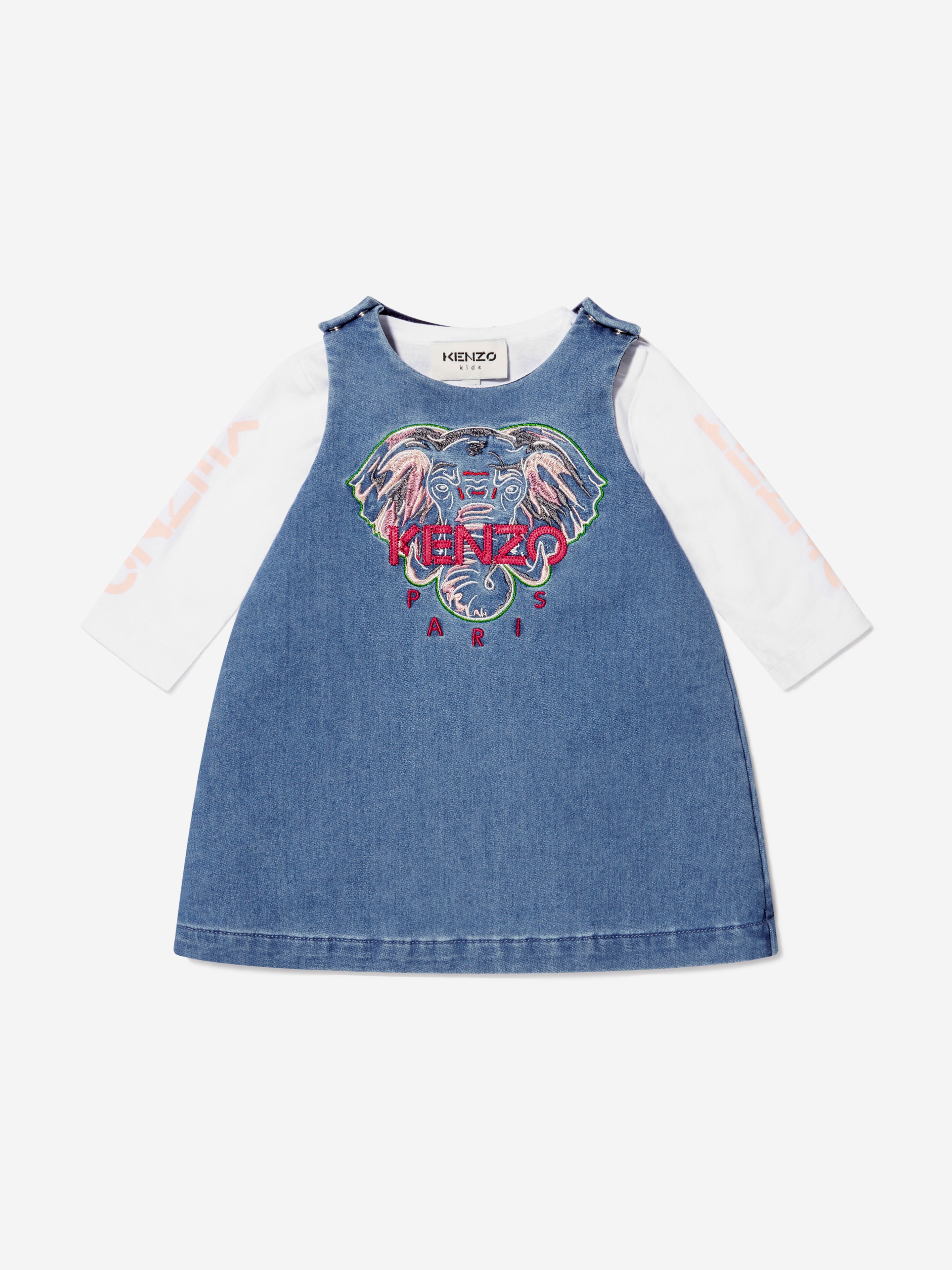 Embroidered Jeans in Blue - Kenzo Kids
