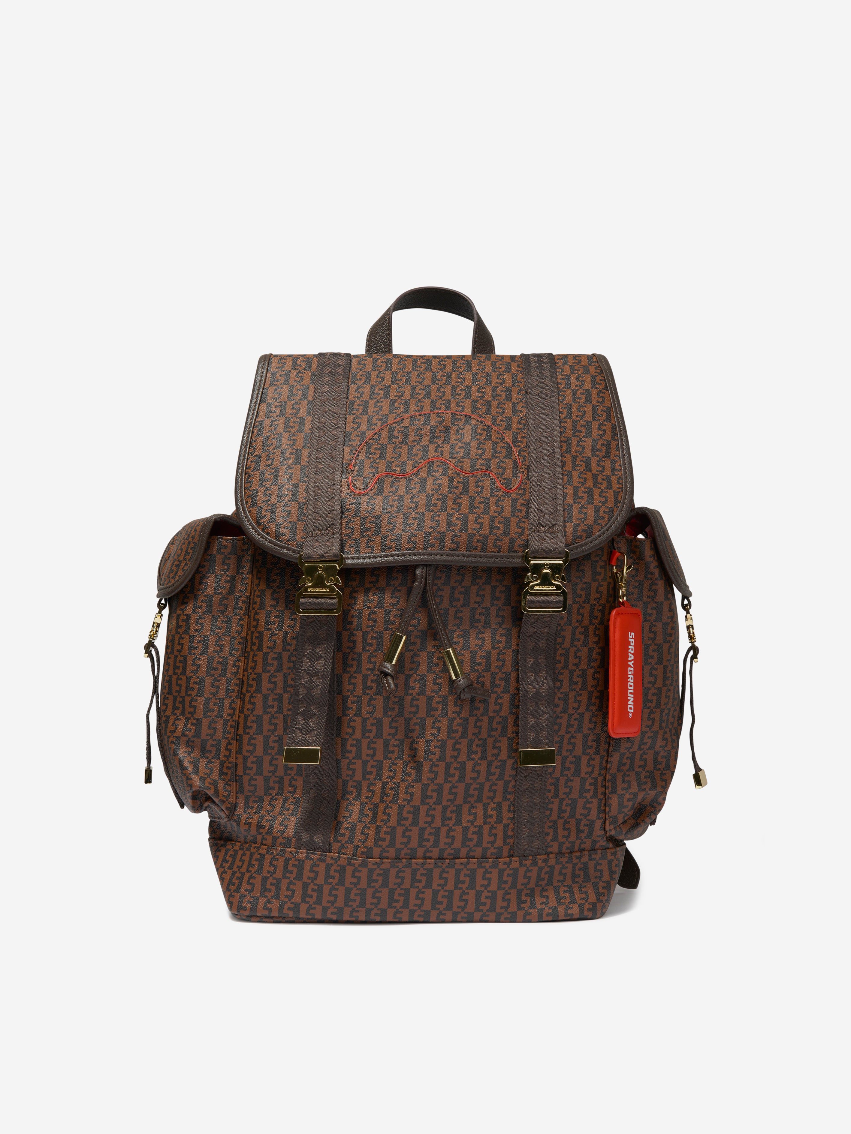 Guess USA monogram-jacquard Faux-Leather Backpack - Brown