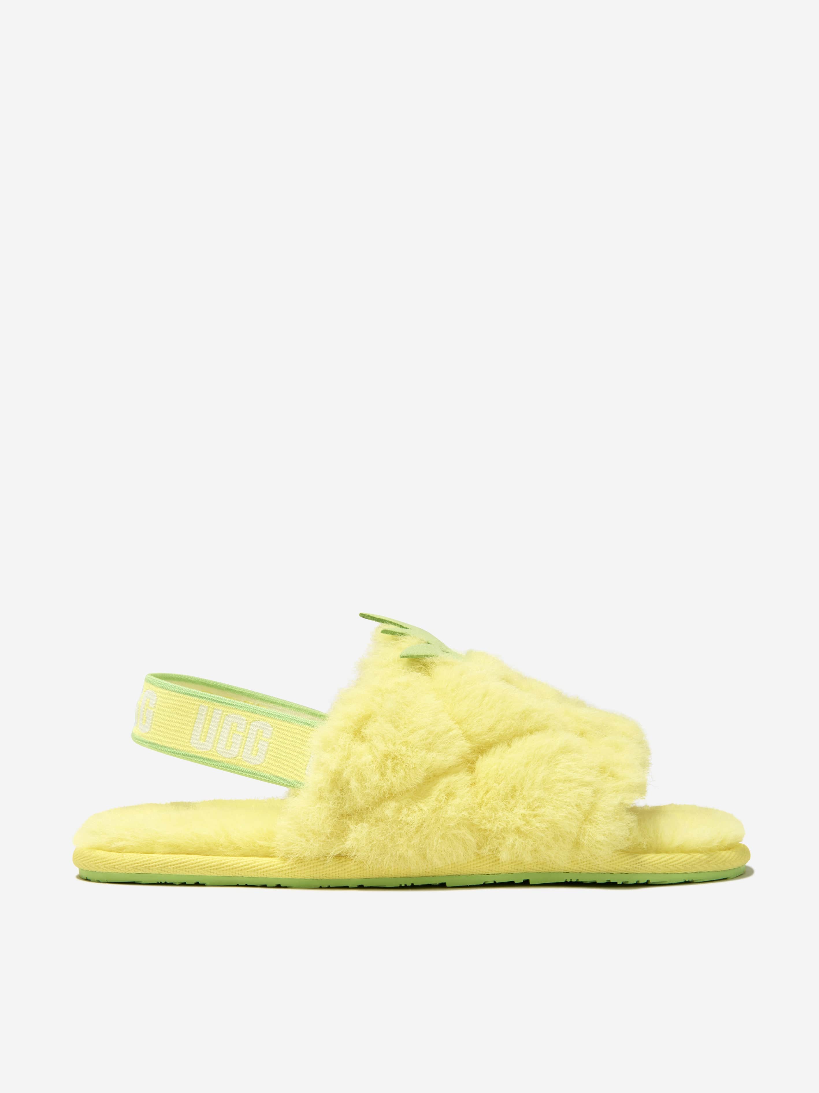 Ugg fluffy slippers discount yellow