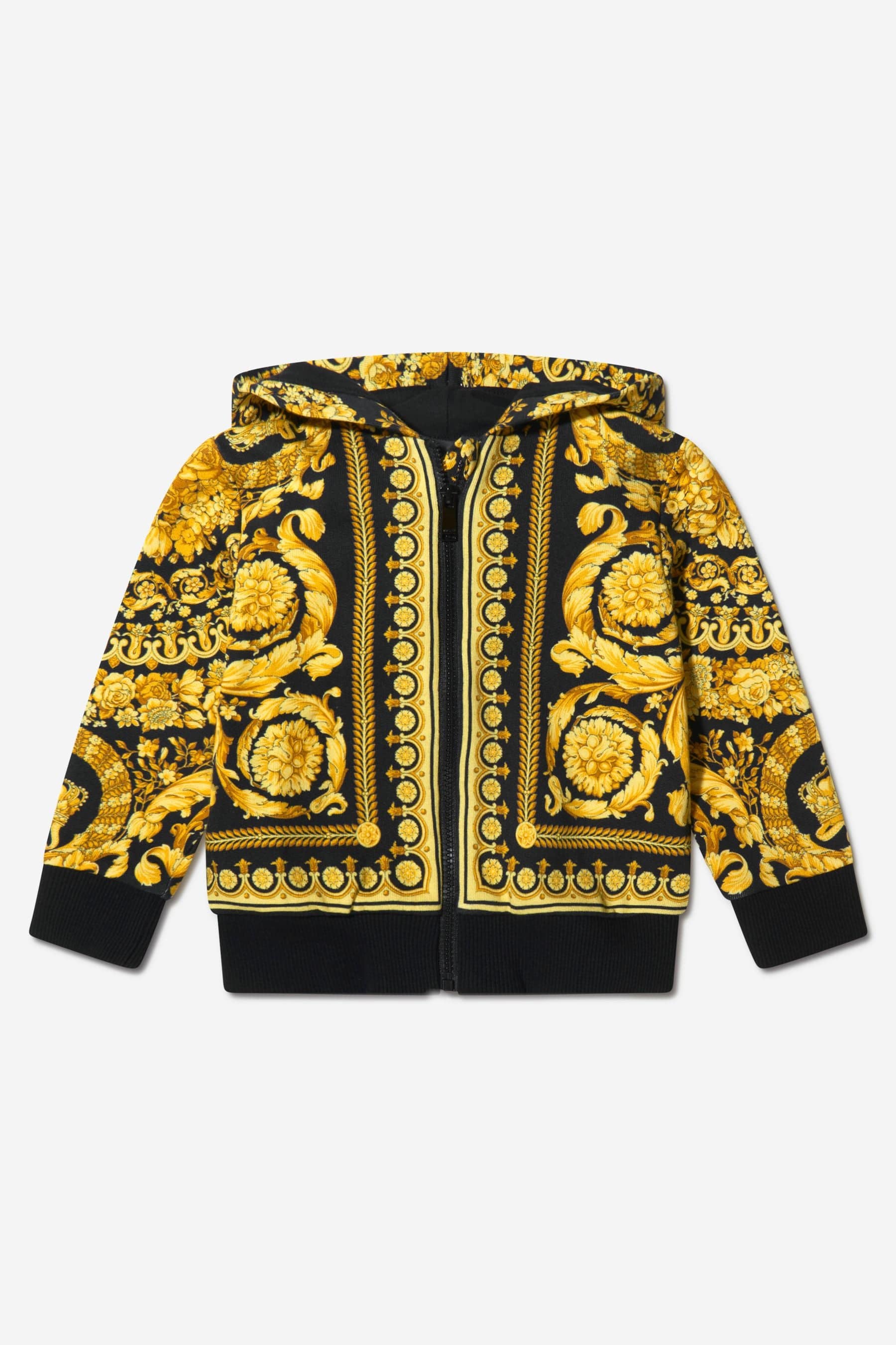 Versace gold hibiscus store print hoodie