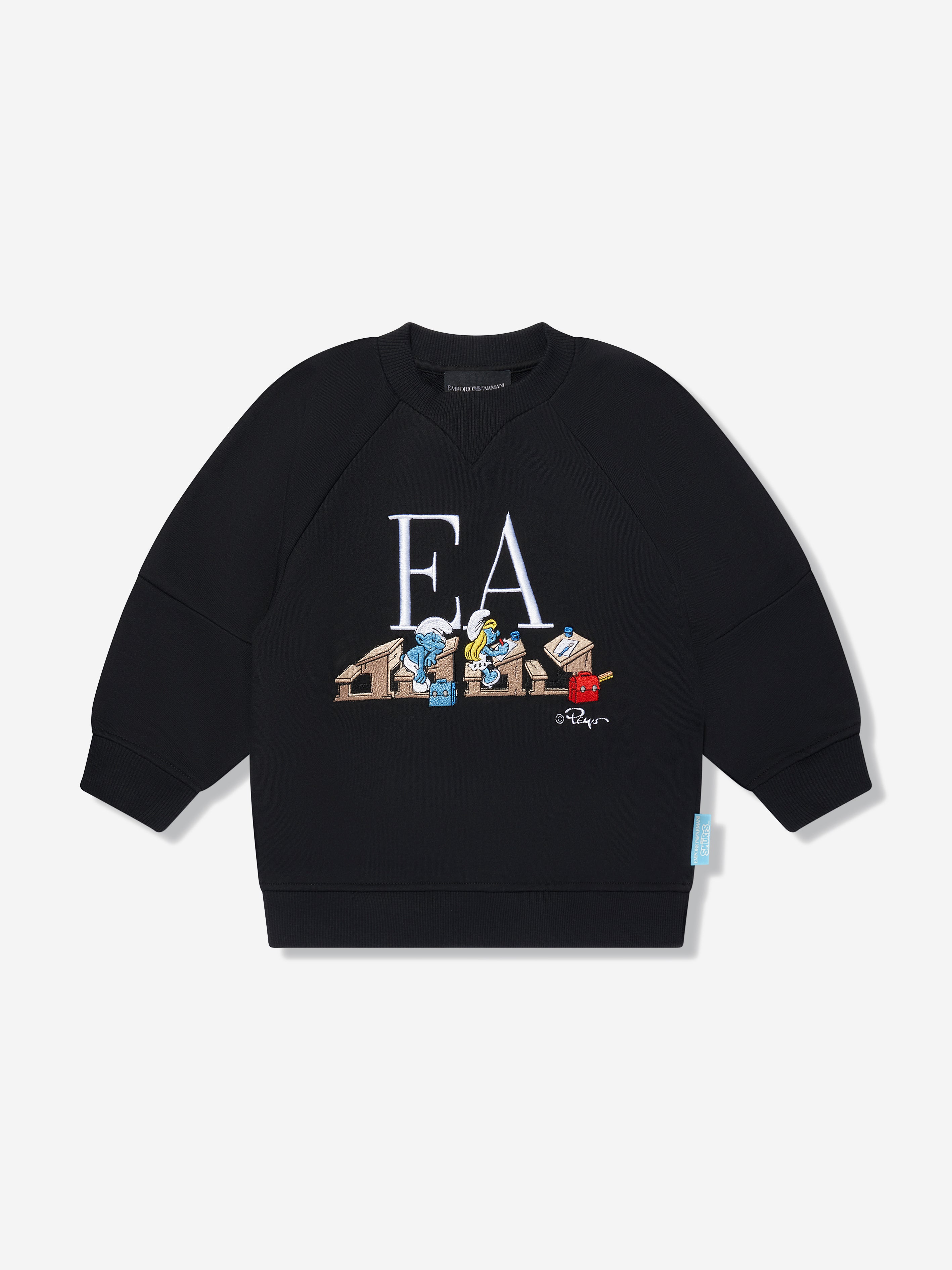 Emporio Armani Boys Smurfs Logo Sweatshirt in Navy | Childsplay