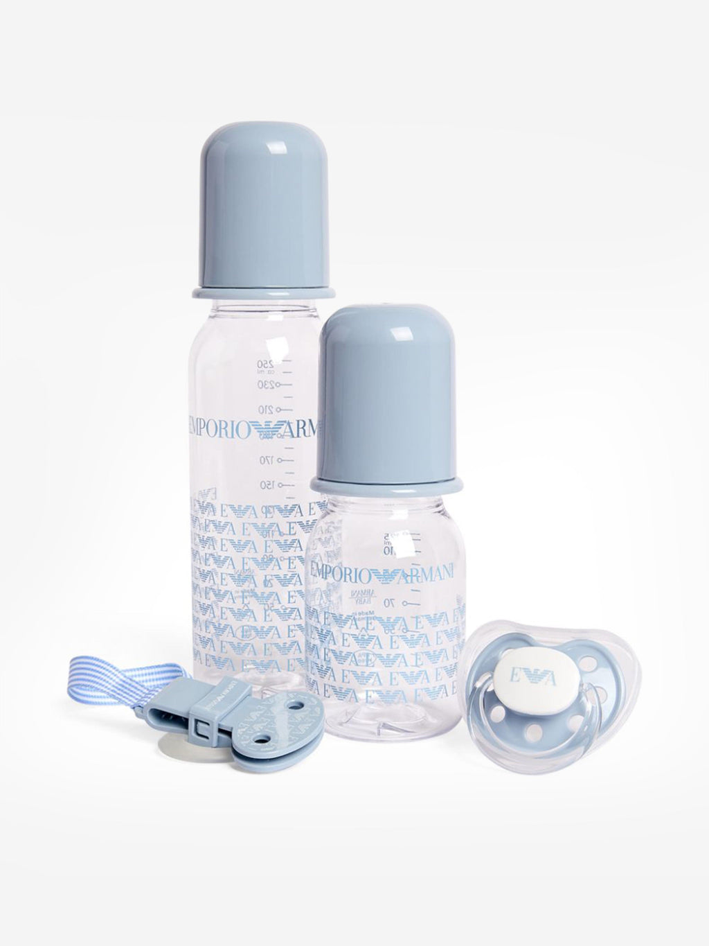 Emporio Armani-Baby Boys Grey Bottle & Dummy Gift Set