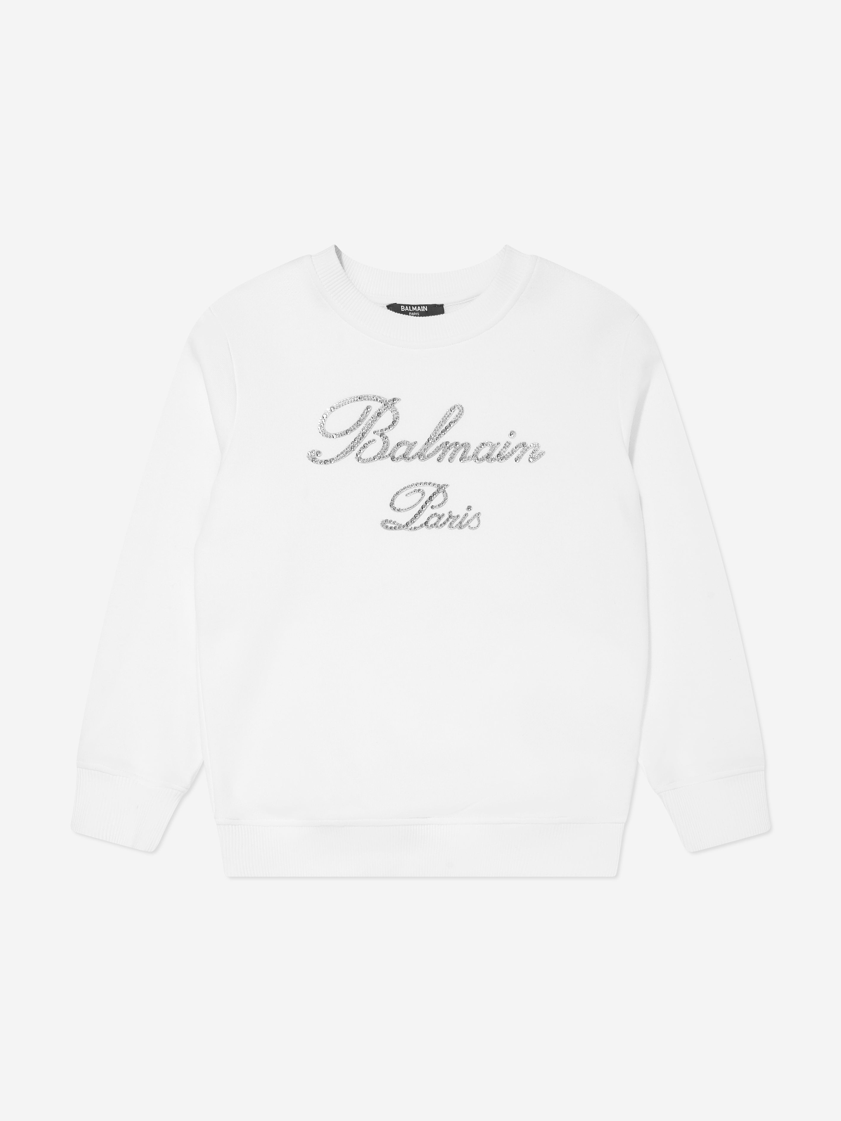 Balmain Kids Paris Logo Sweatshirt in White