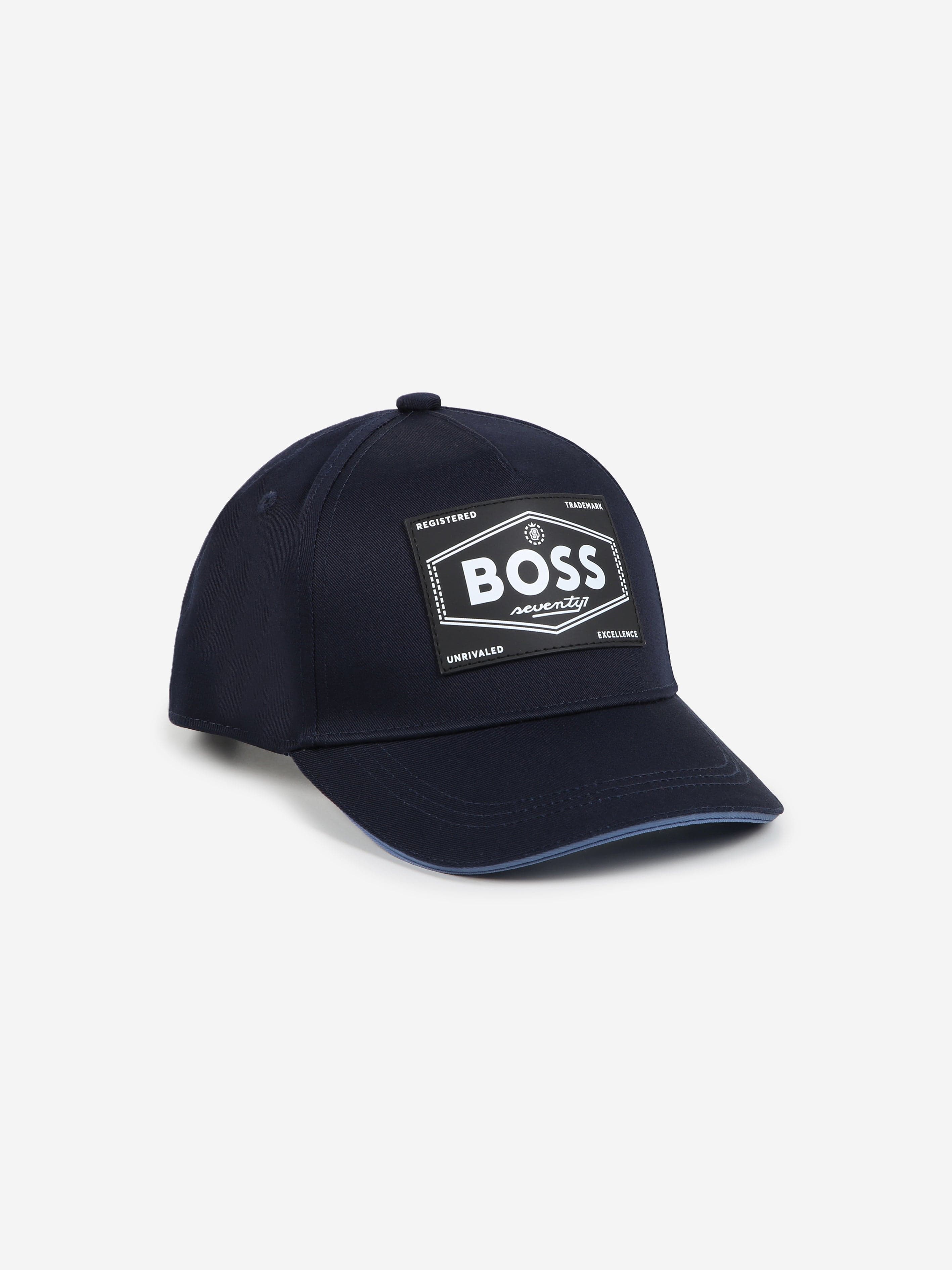 BOSS Boys Logo Cap in Navy