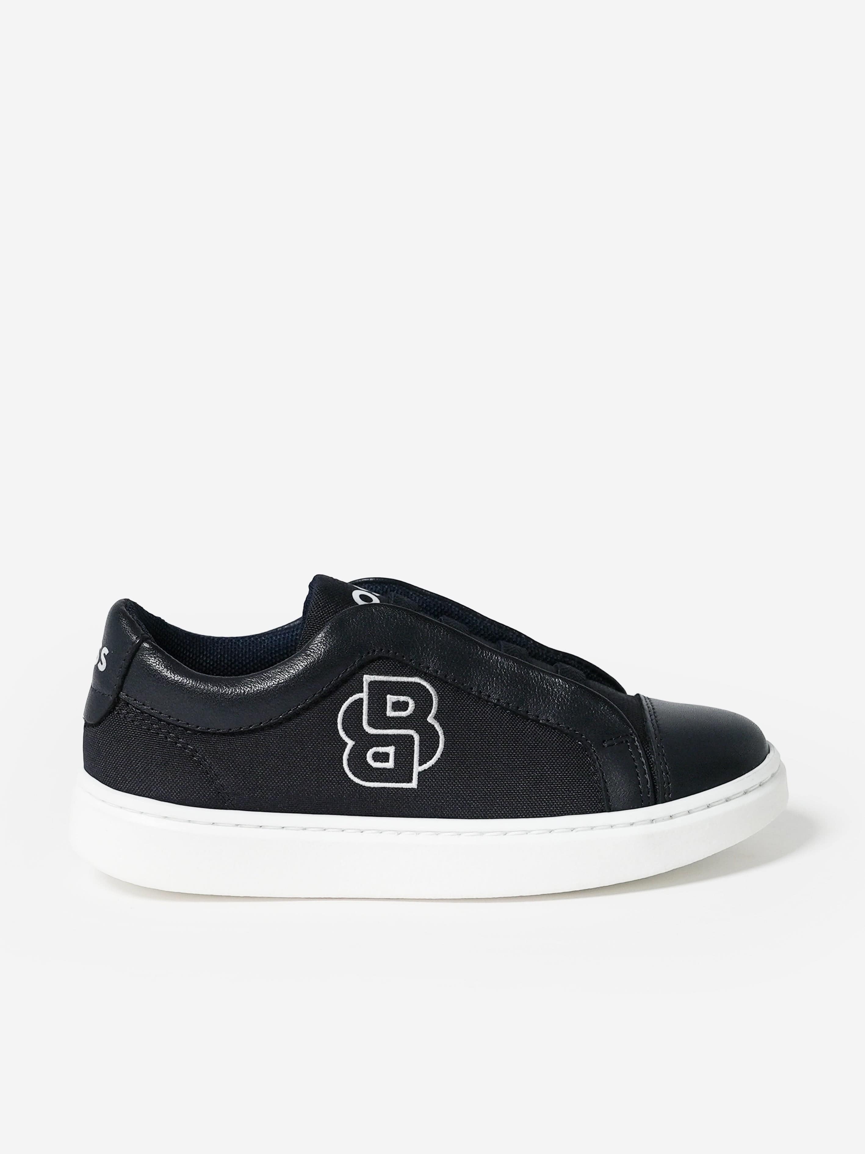 BOSS Boys Double B Logo Trainers in Navy