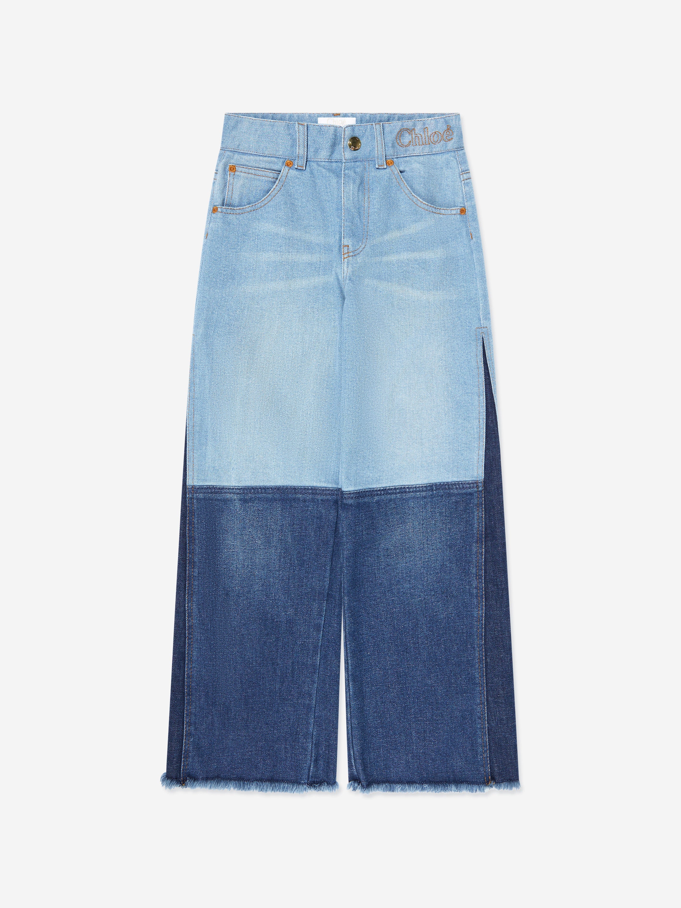 Chloe Girls Contrast Denim Trousers in Blue | Childsplay Clothing